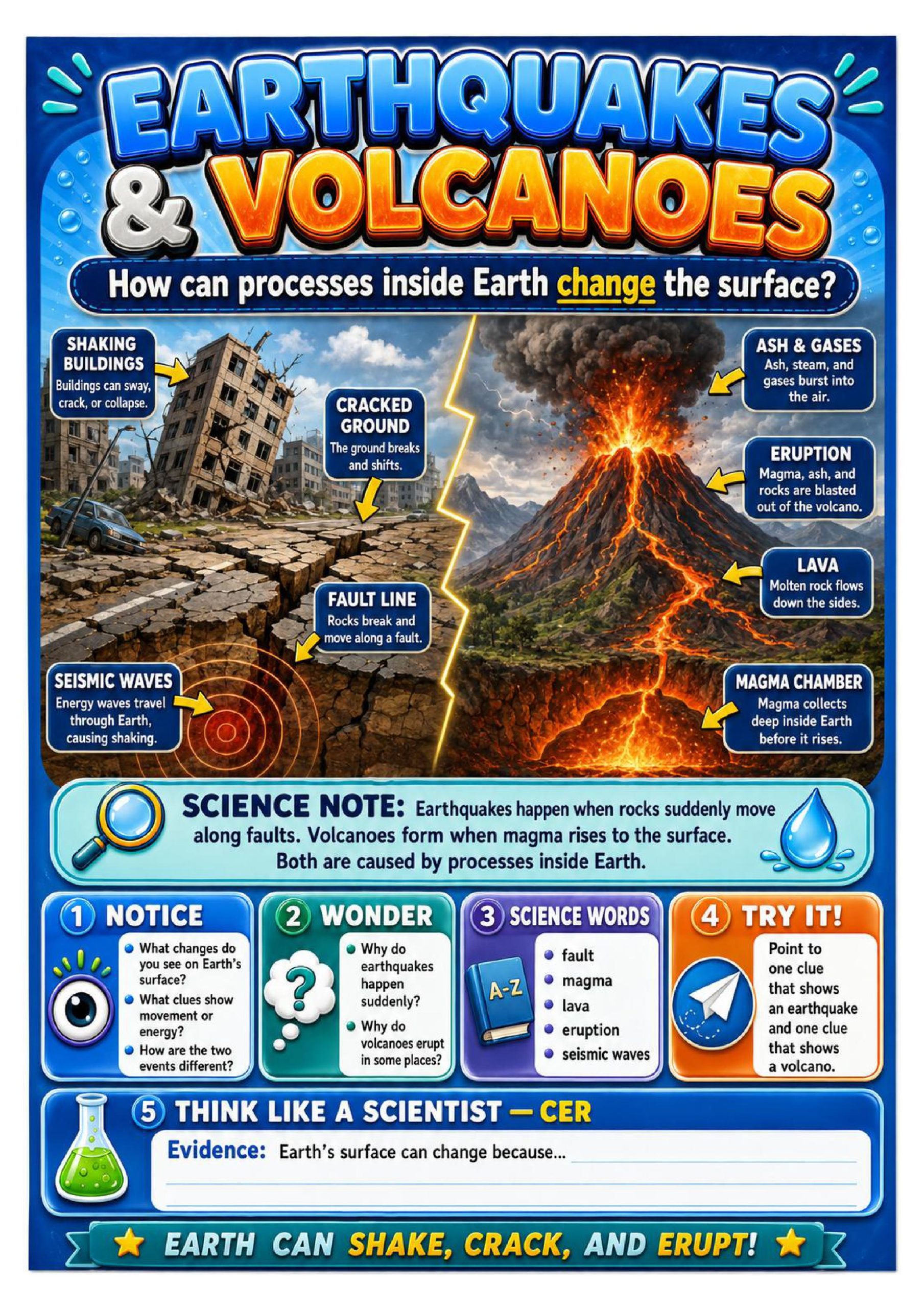Natural Disasters Science Concept Posters