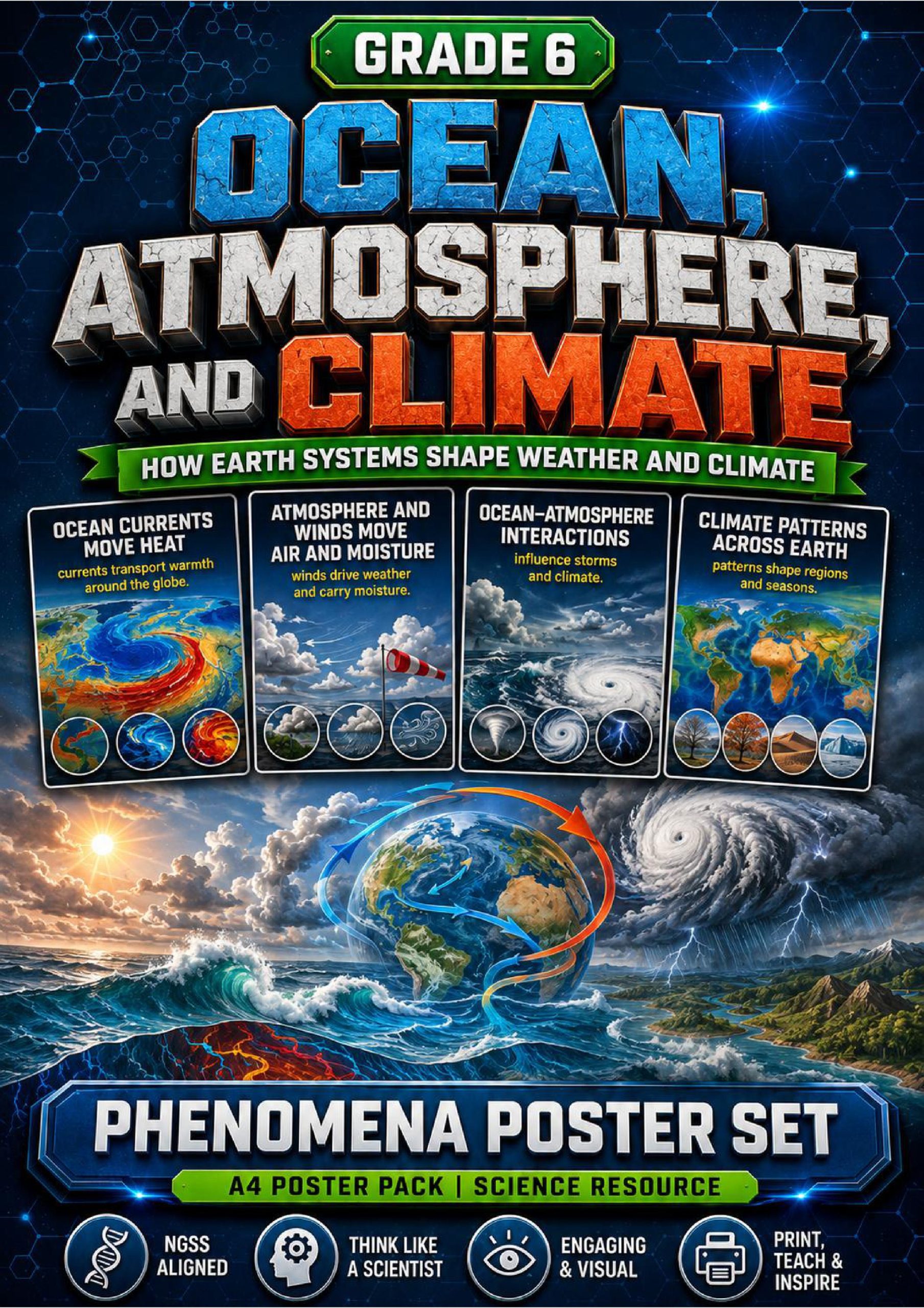 Ocean, Atmosphere, and Climate Phenomena Poster Set cover