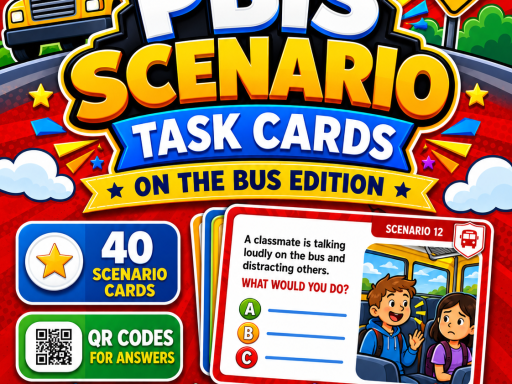 PBIS Scenario Task Cards: On the Bus Edition