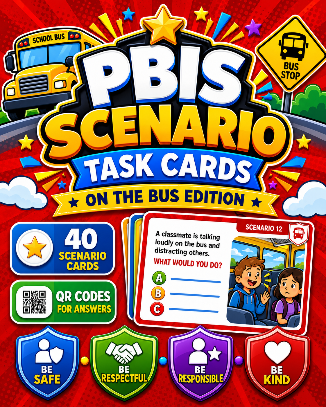 PBIS Scenario Task Cards: On the Bus Edition cover