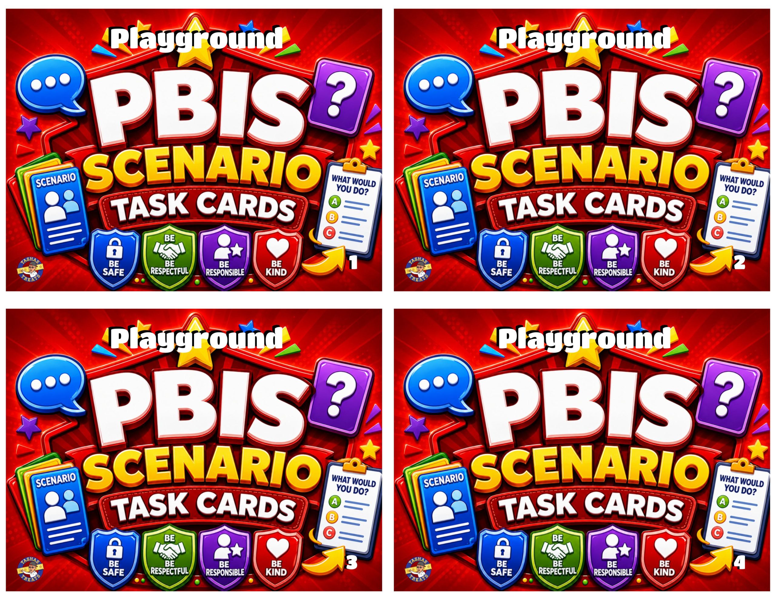 PBIS Scenario Task Cards: Playground Edition