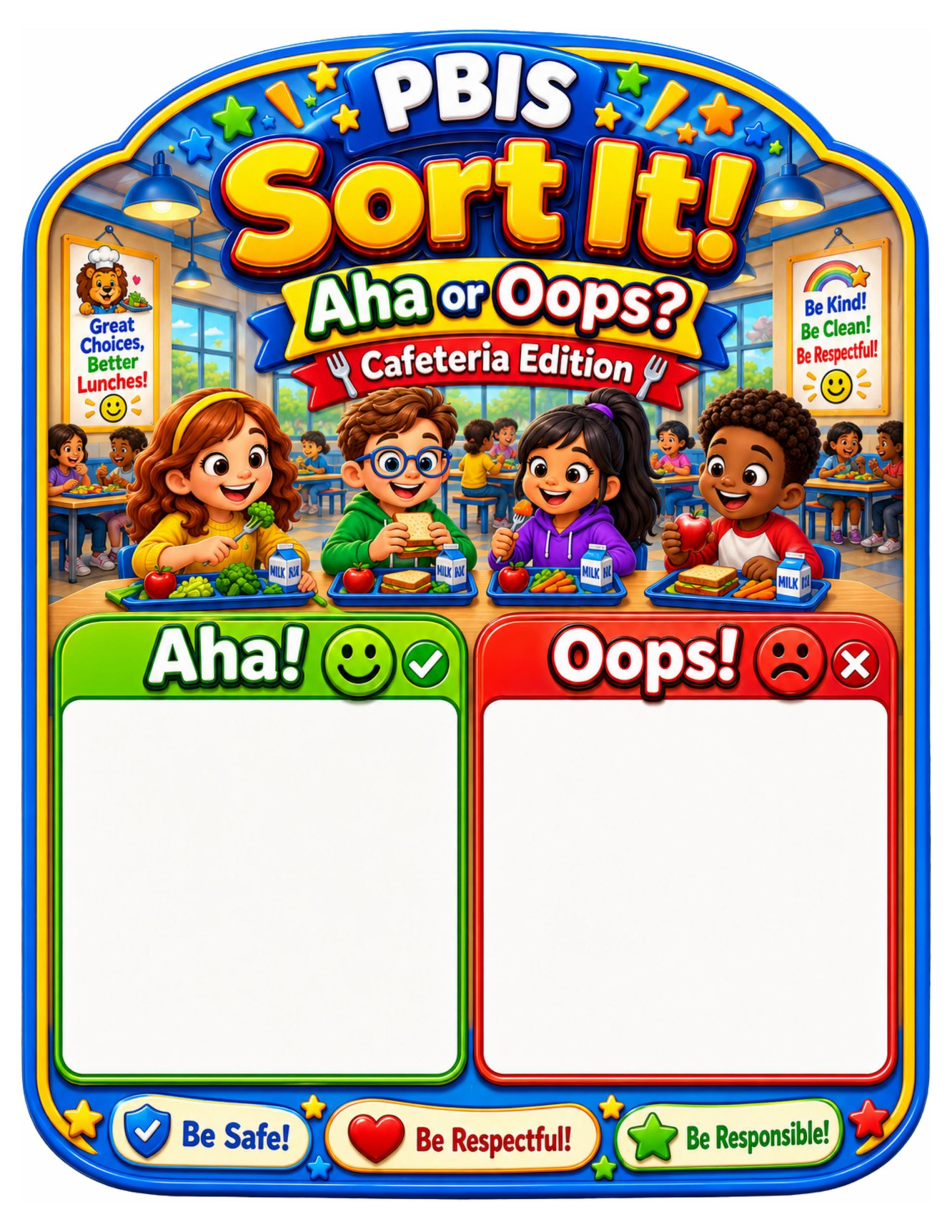 PBIS Sort It! Aha or Oops? – Cafeteria Edition