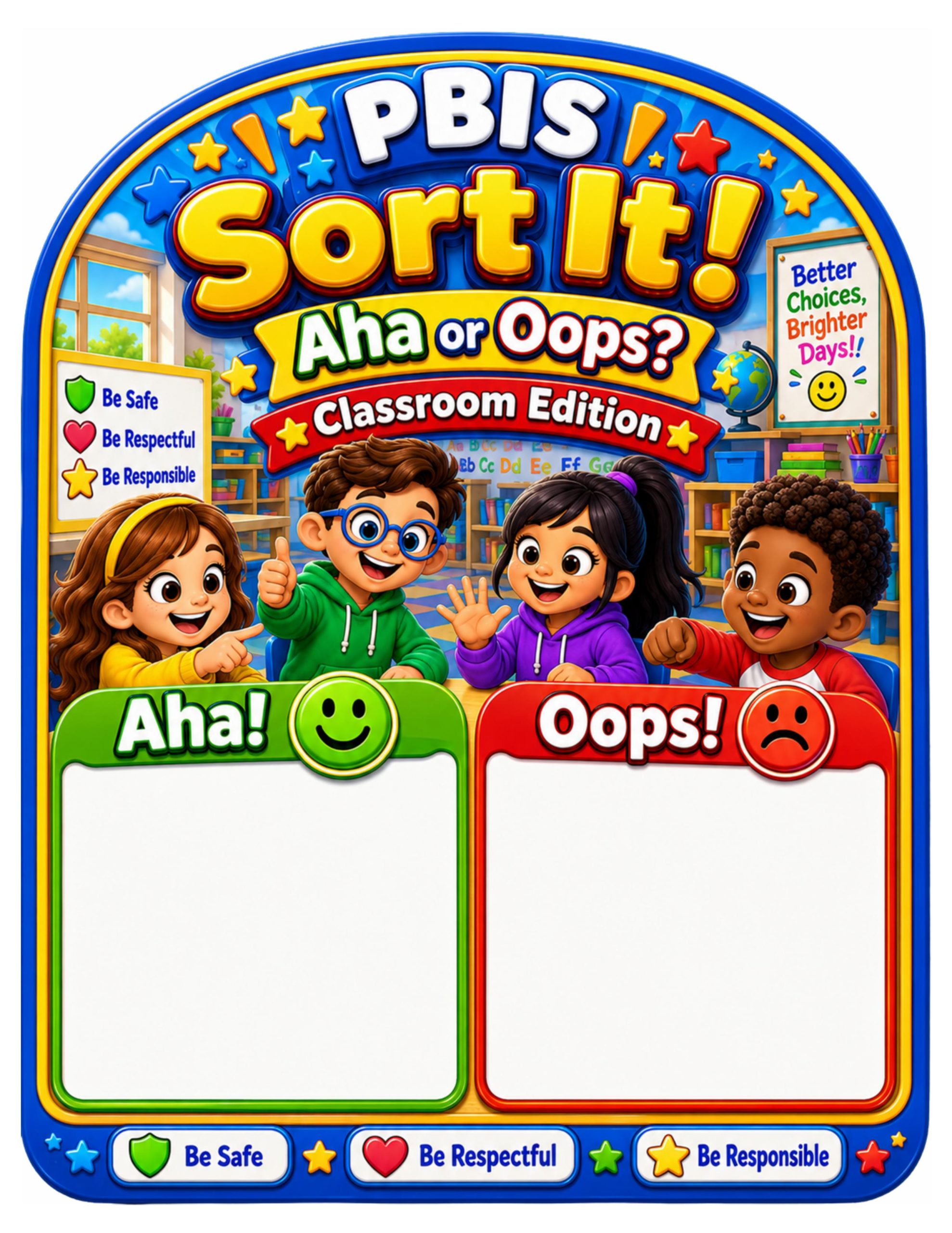 PBIS Sort It! Aha or Oops? – Classroom Edition