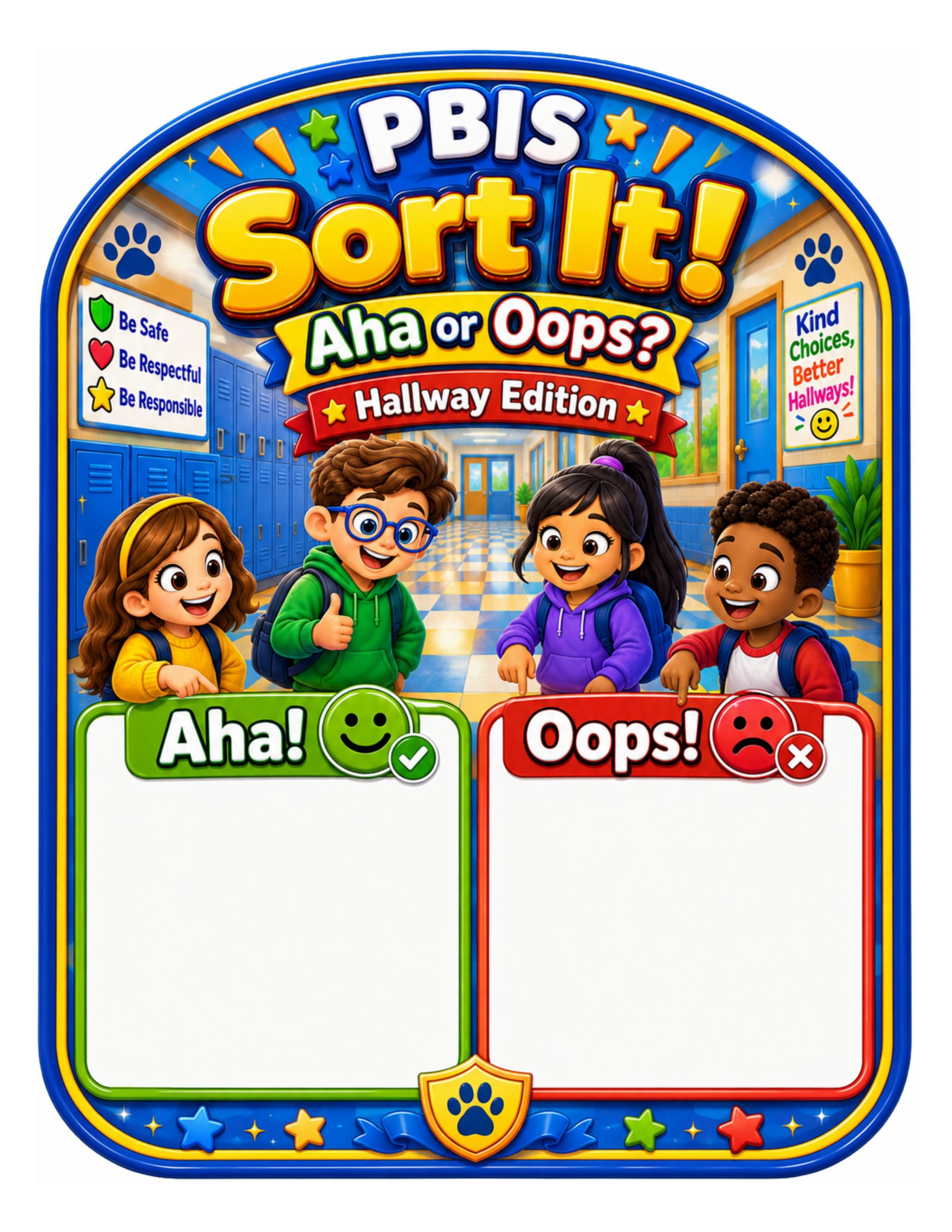 PBIS Sort It! Aha or Oops? – Hallway Edition