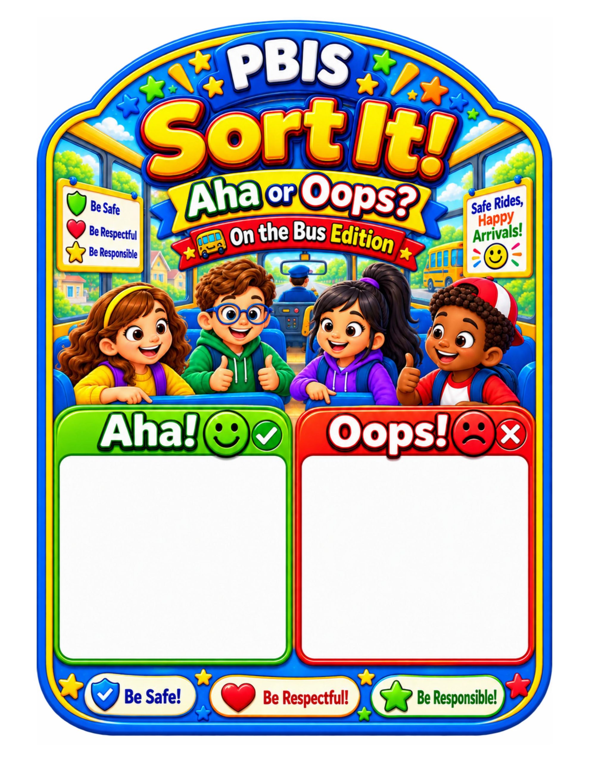 PBIS Sort It! Aha or Oops? – On the Bus Edition