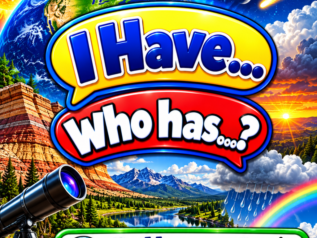 I Have... Who Has...? – Patterns of Earth and Sky | 4 Interactive Science Review Games – 100 Cards