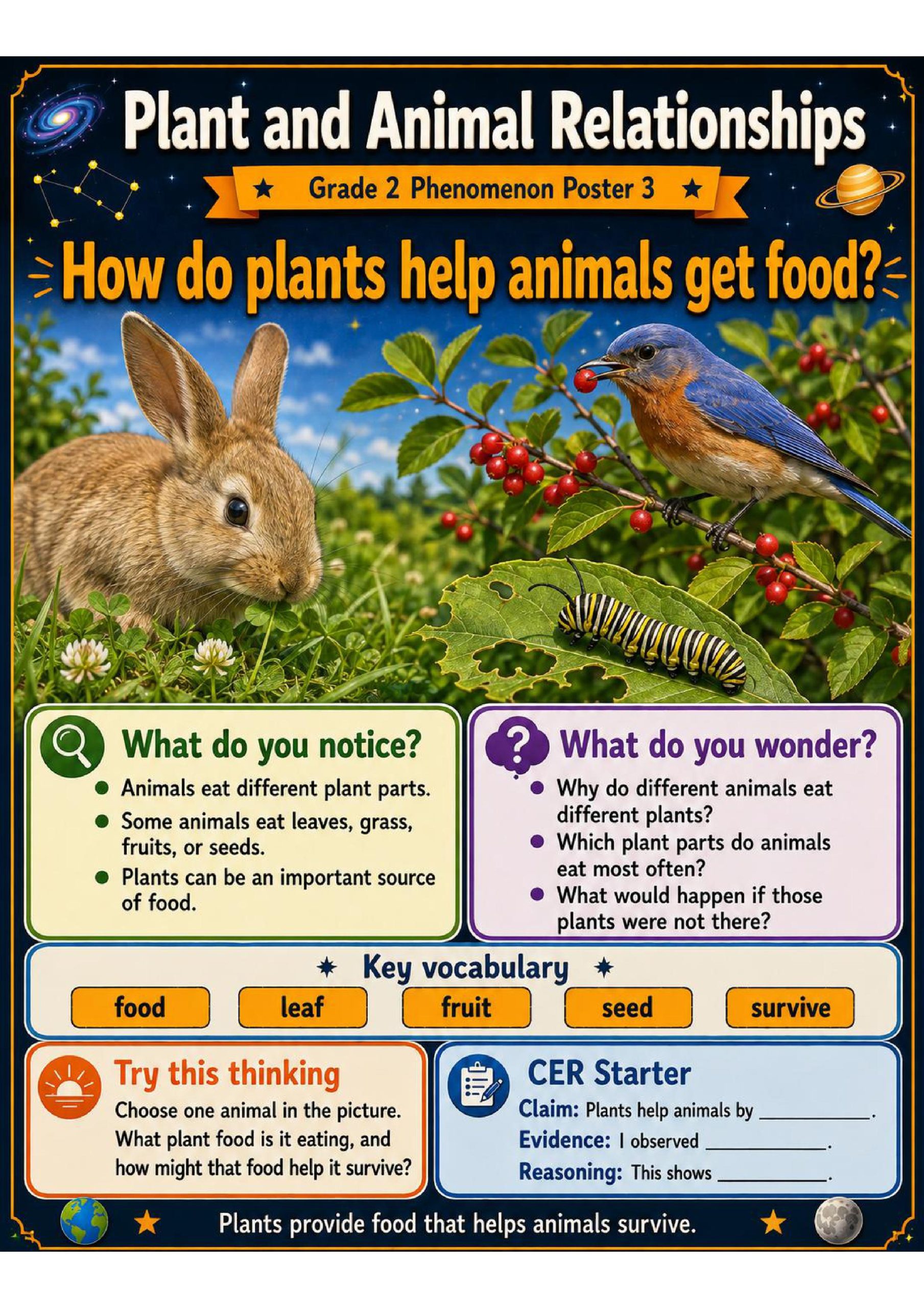Plant and Animal Relationships Phenomena Poster Set
