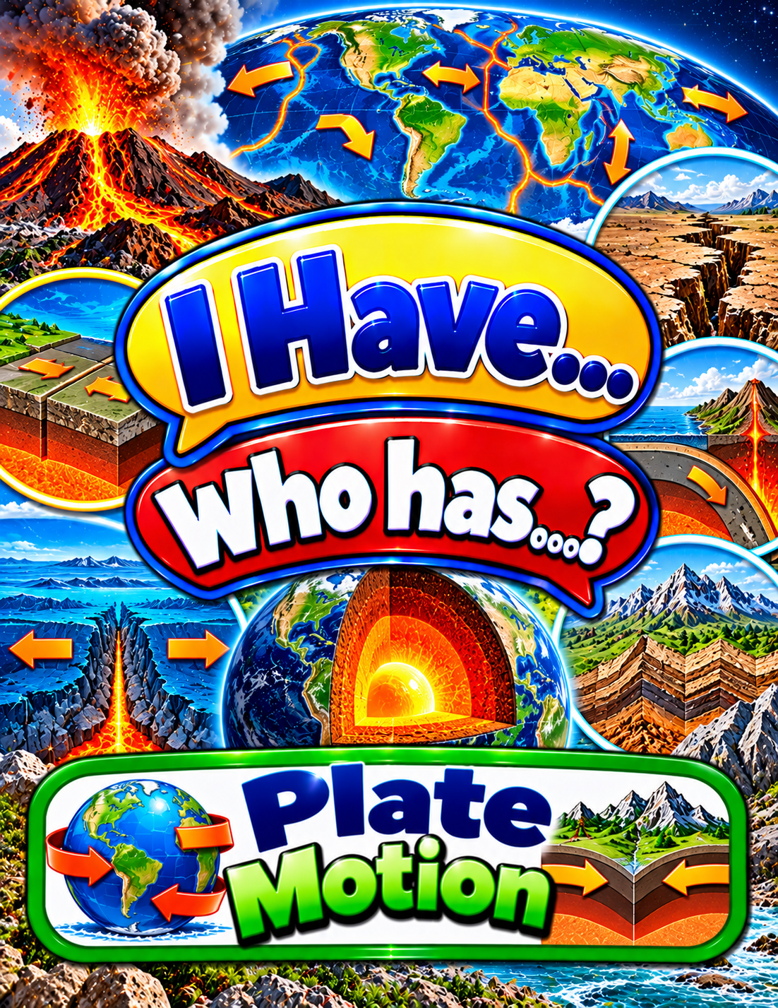 I Have... Who Has...? – Plate Motion | 4 Interactive Science Review Games – 100 Cards cover
