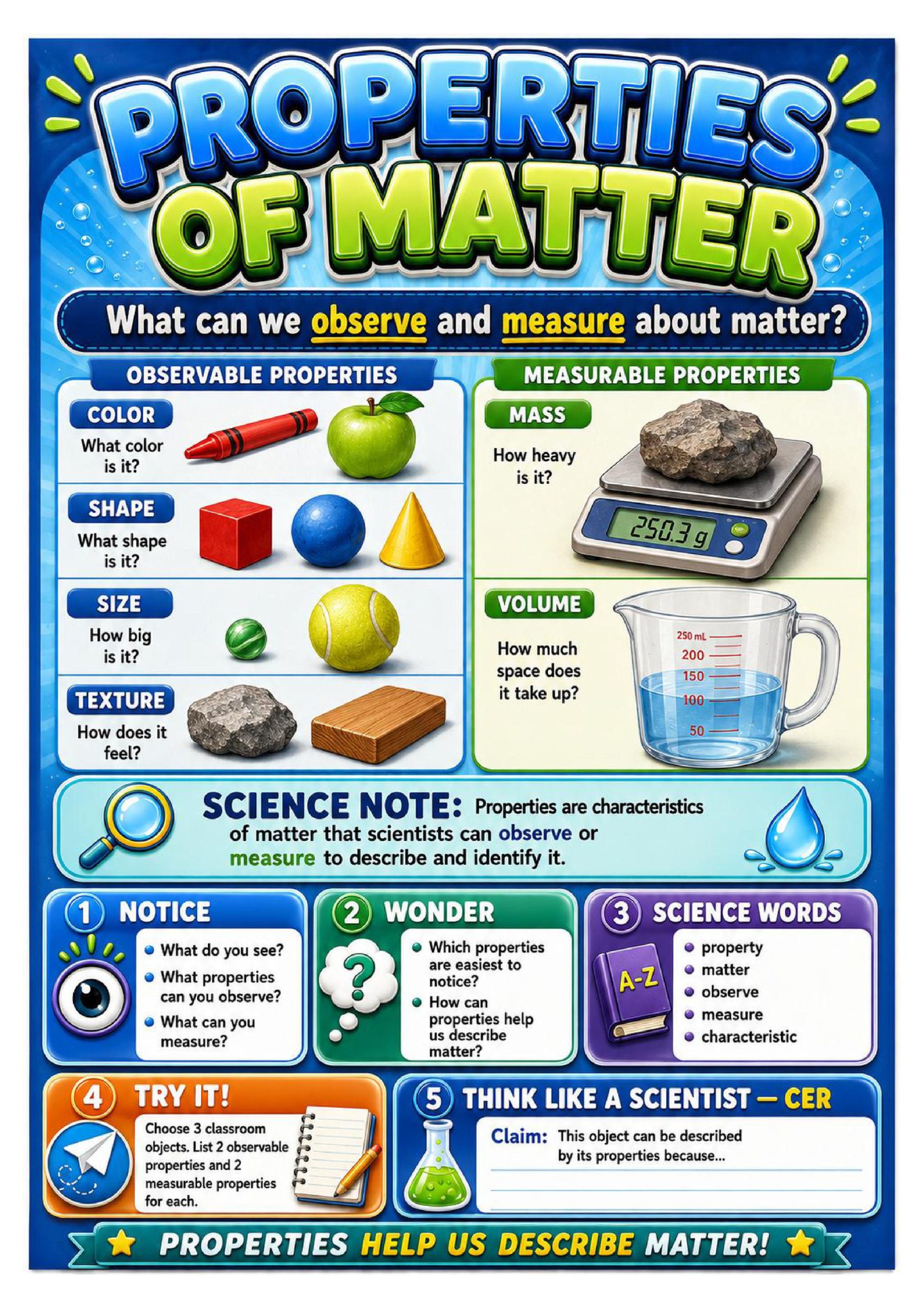 Properties of Matter Science Concept Posters