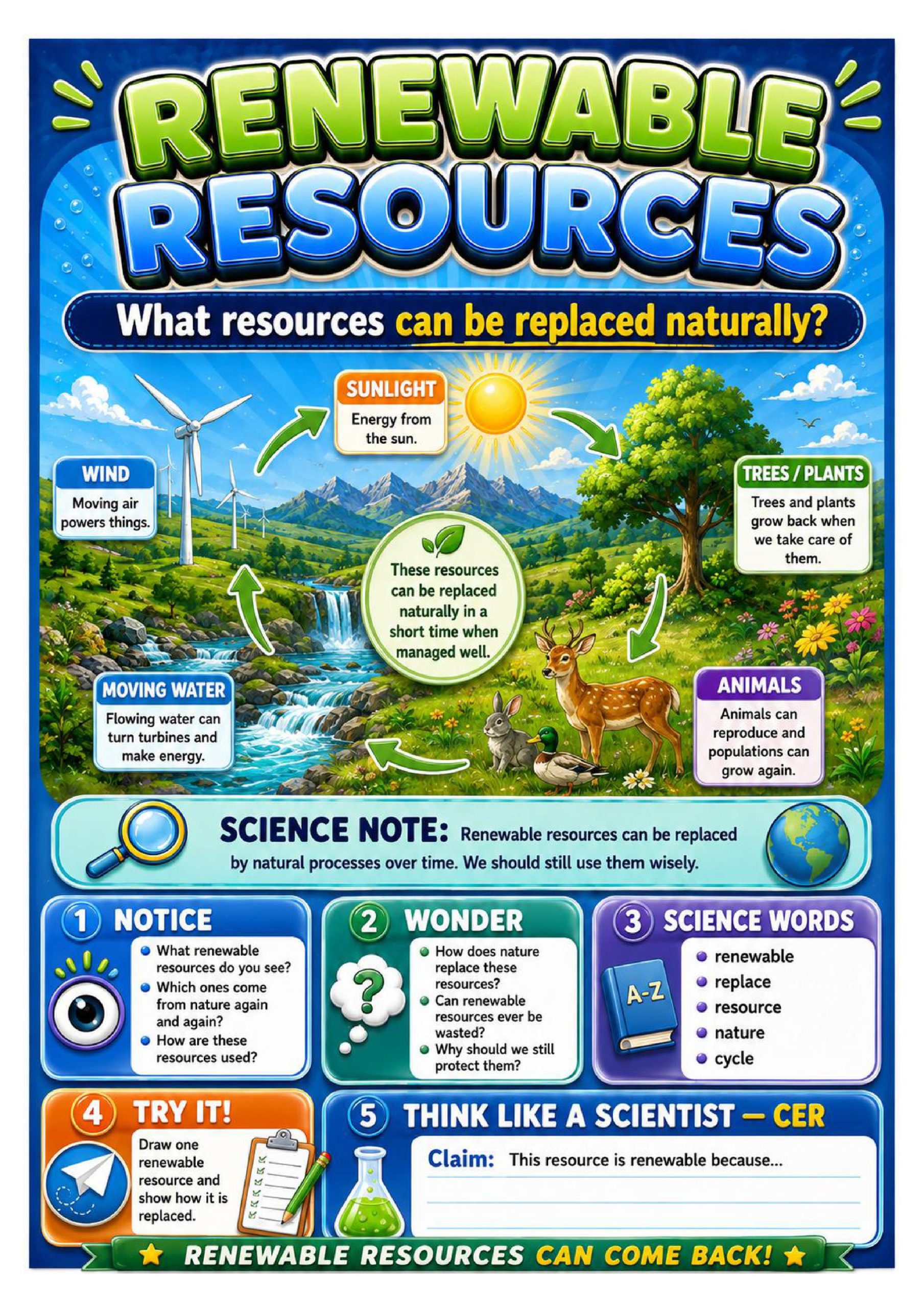 Renewable and Nonrenewable Resources Science Concept Posters cover