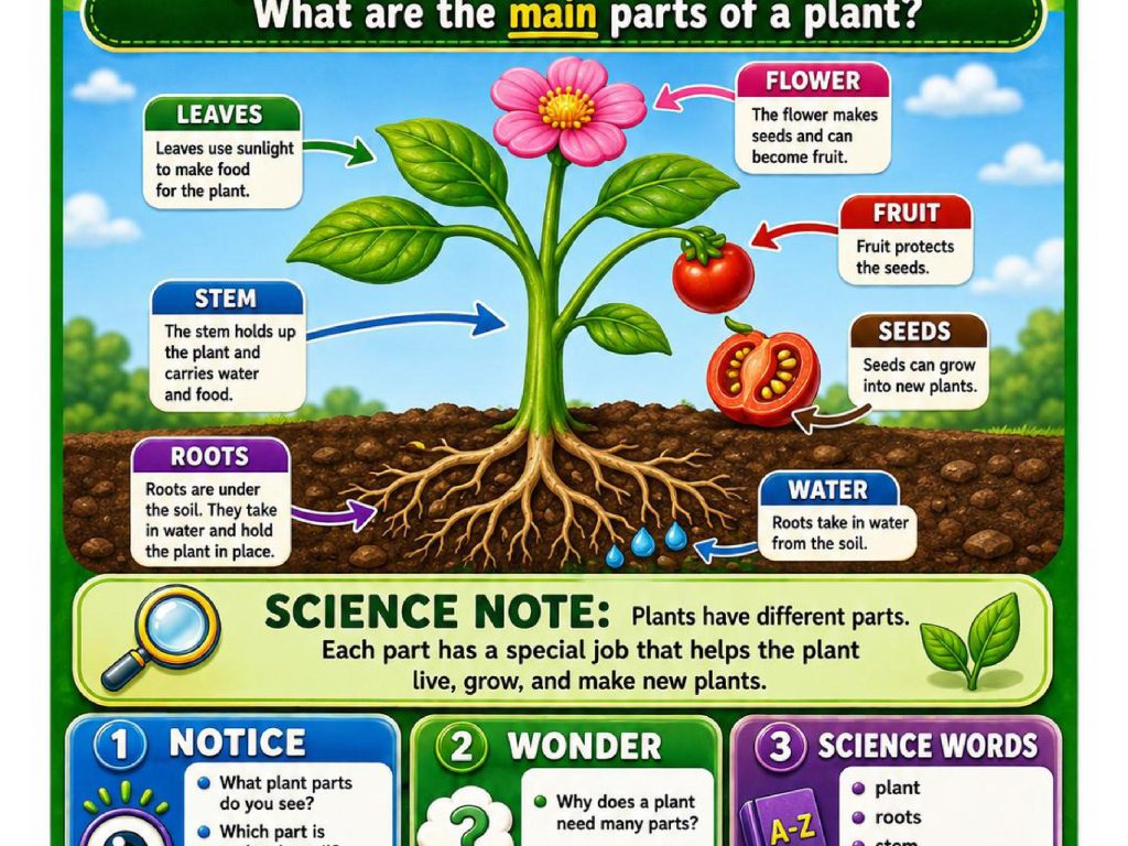 Parts of a Plant Science Concept Posters