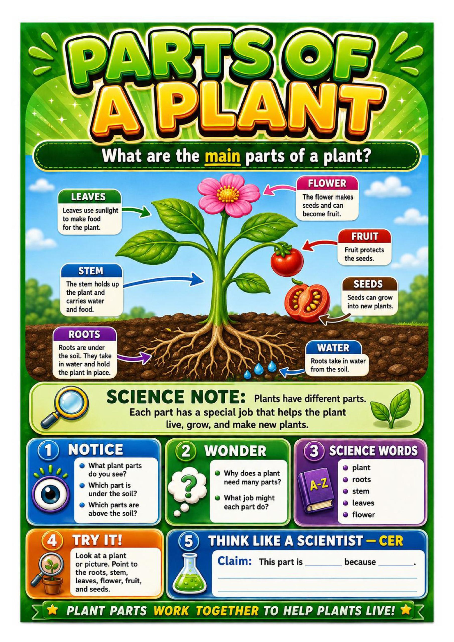 Parts of a Plant Science Concept Posters cover