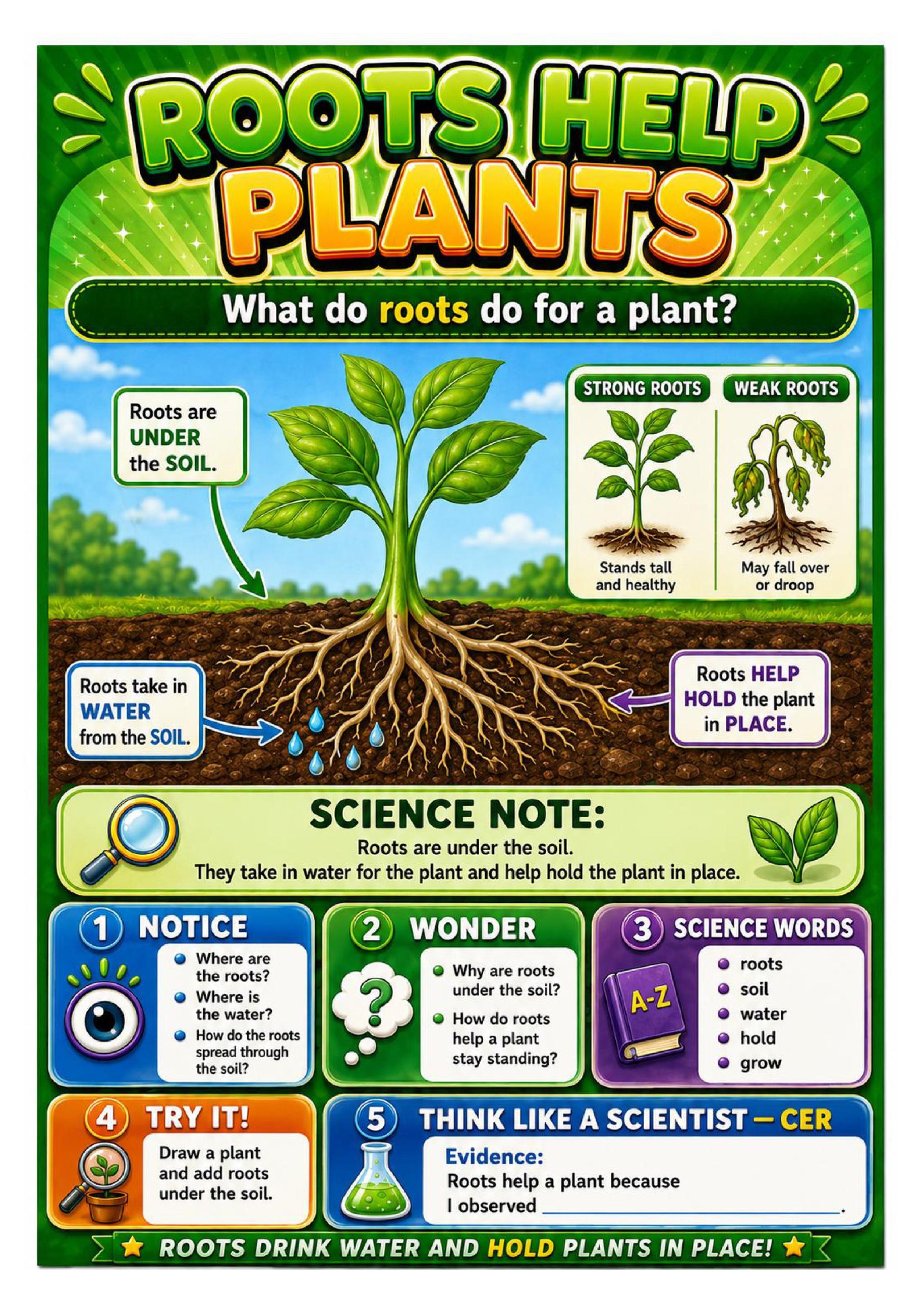 Parts of a Plant Science Concept Posters
