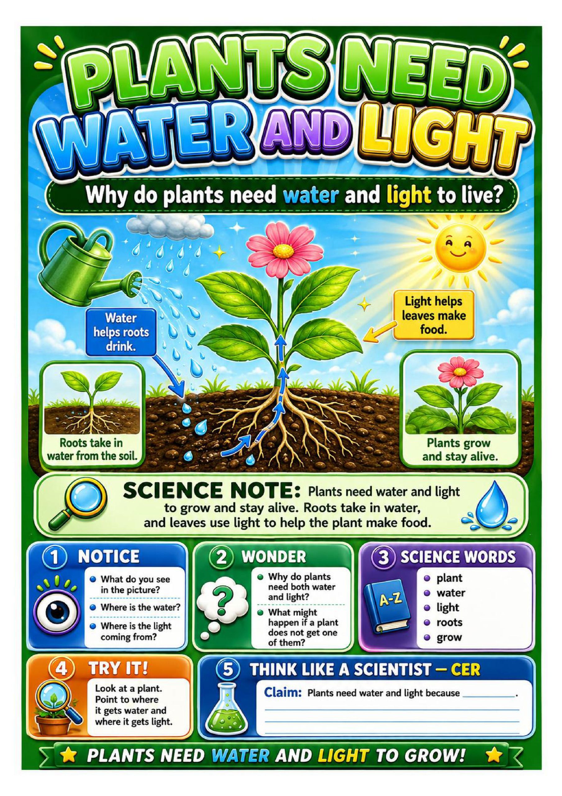 Plant Needs Science Concept Posters cover