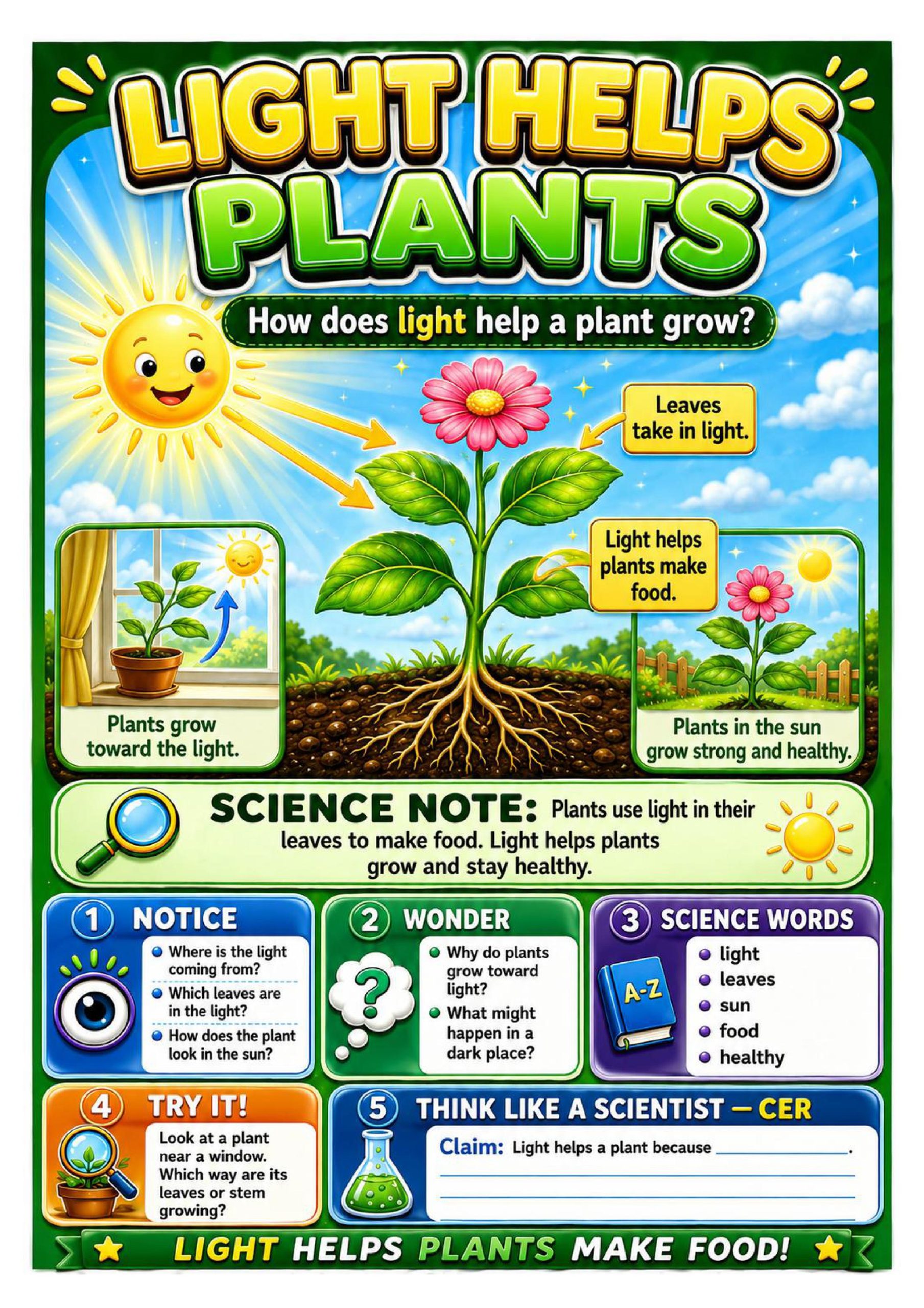 Plant Needs Science Concept Posters
