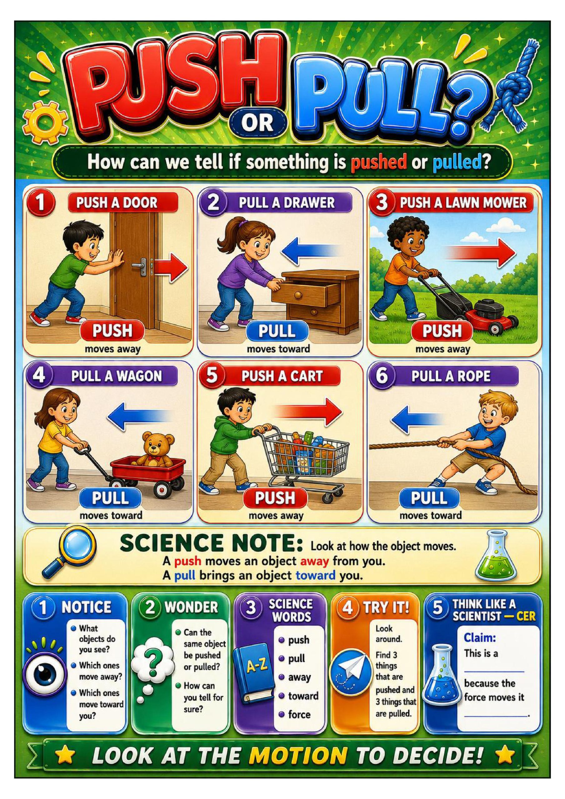 Pushes and Pulls Science Concept Posters cover