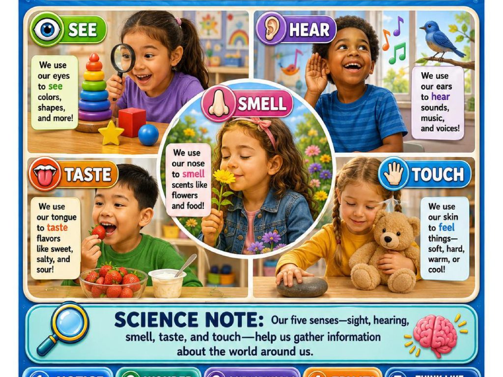 The Five Senses Science Concept Posters