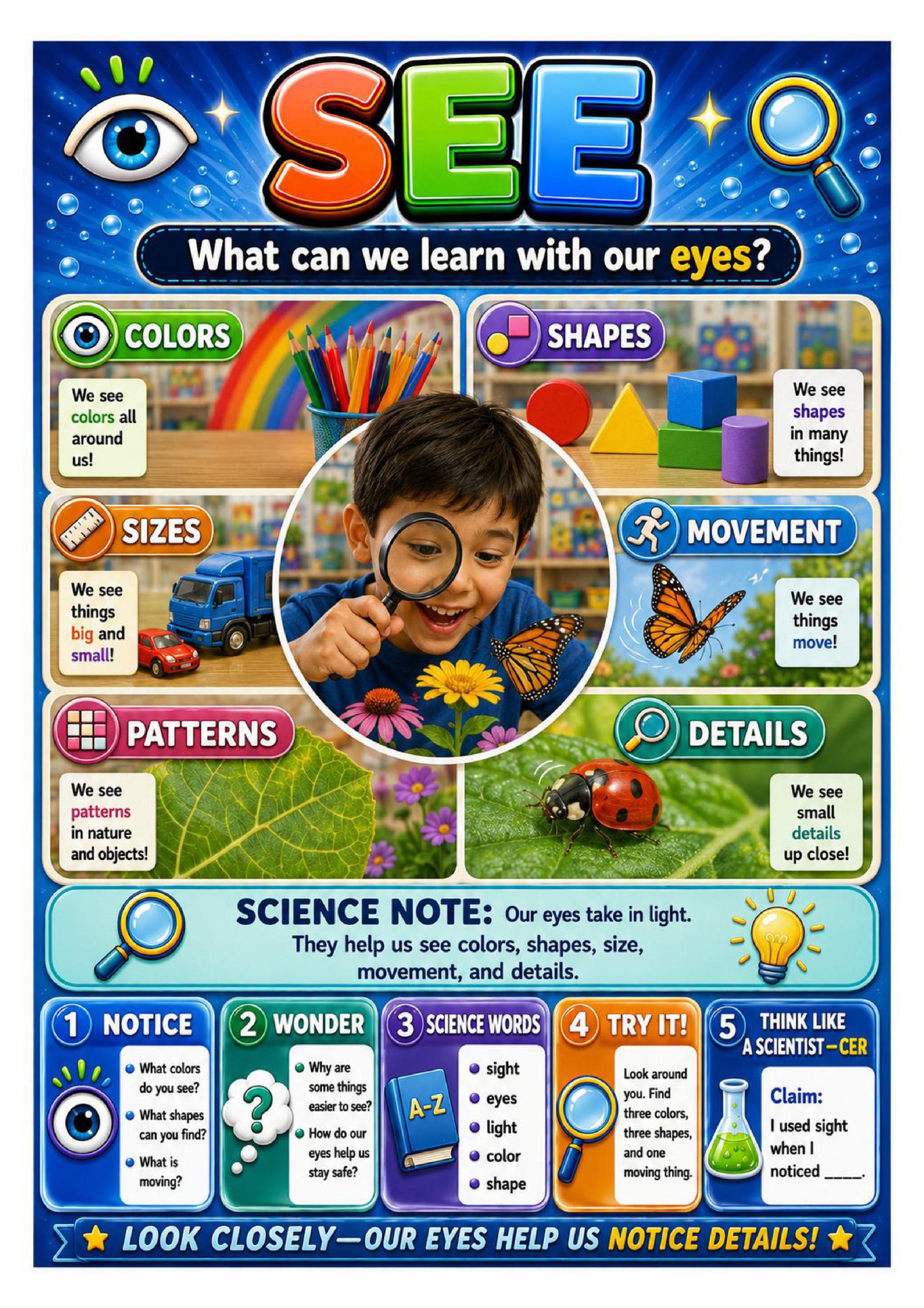 The Five Senses Science Concept Posters