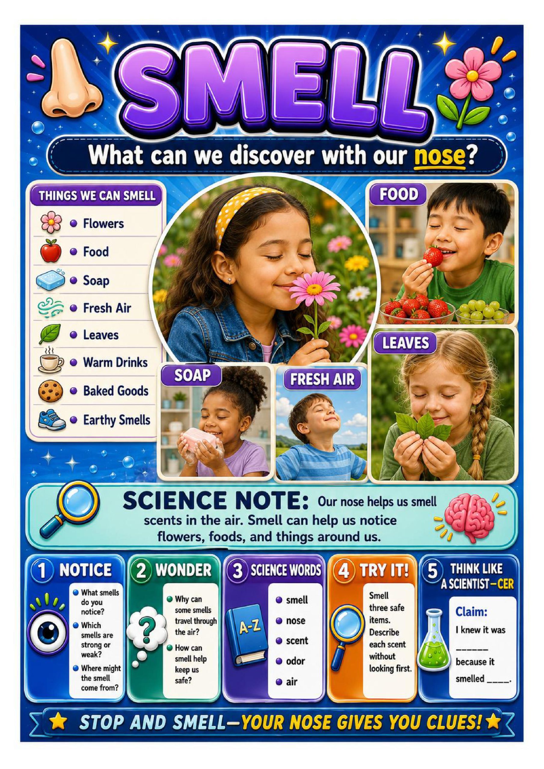 The Five Senses Science Concept Posters
