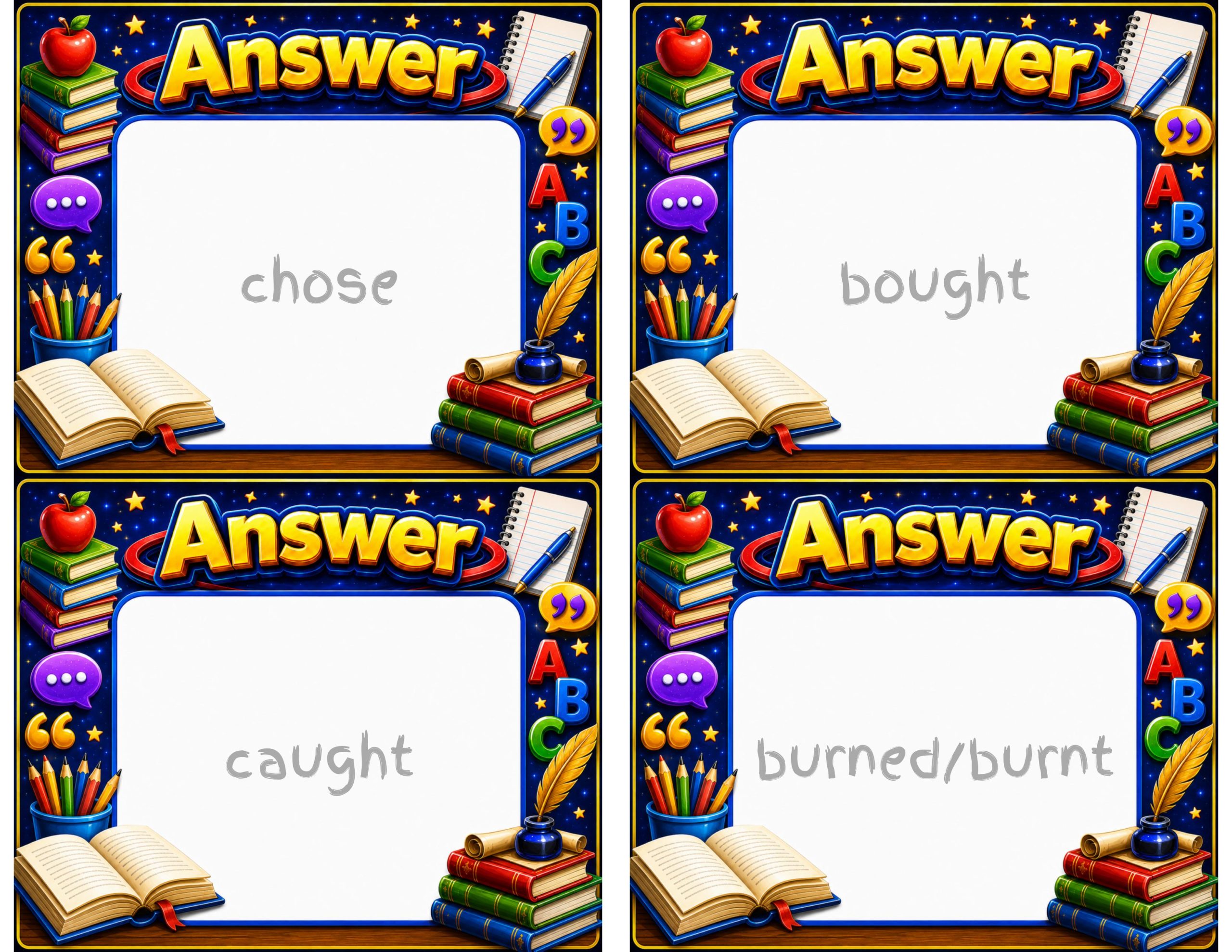 Spin the Deck – Simple Past Tense | Verb Conjugation and Grammar Cards