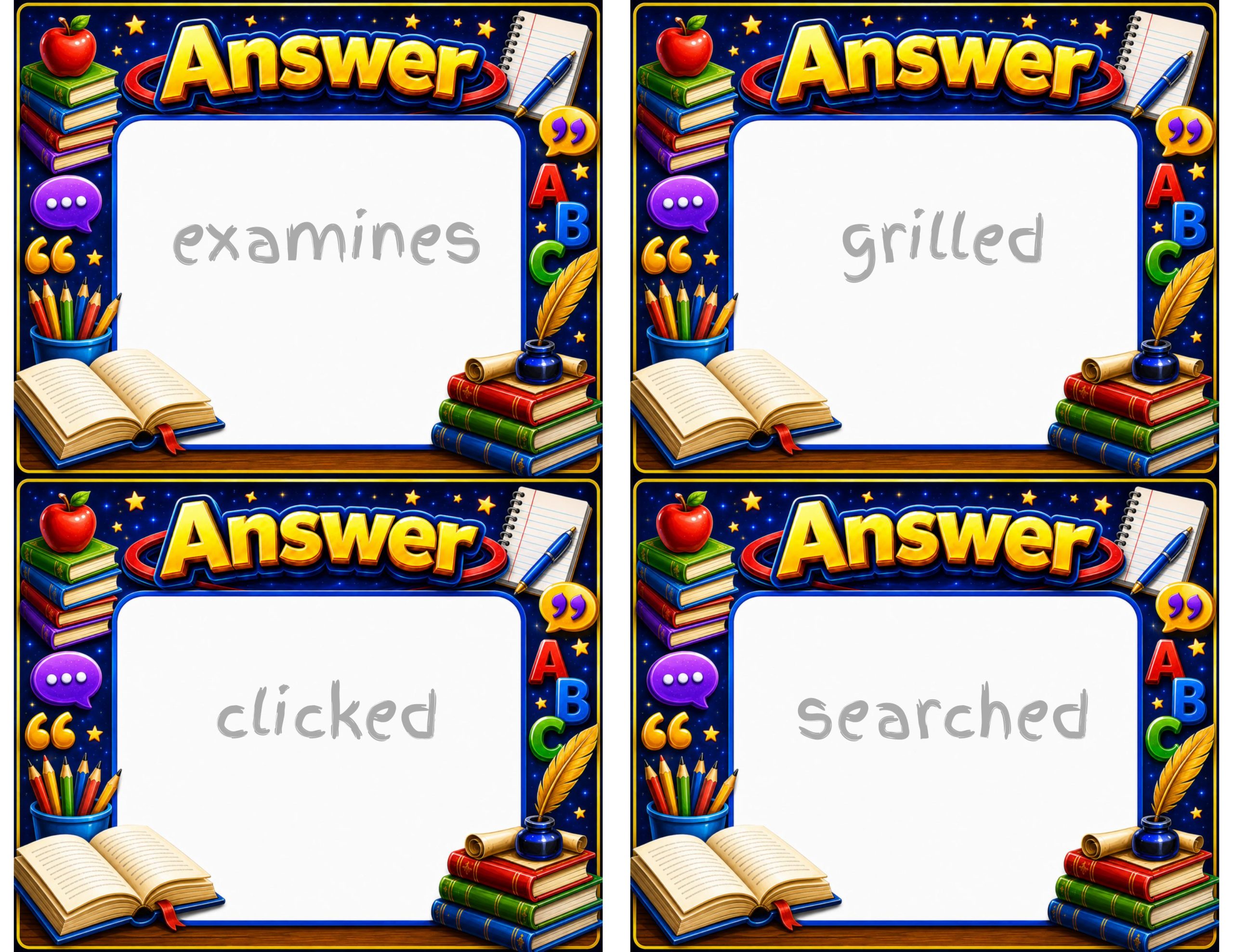 Spin the Deck – Verbs | Identifying Verbs in Sentences