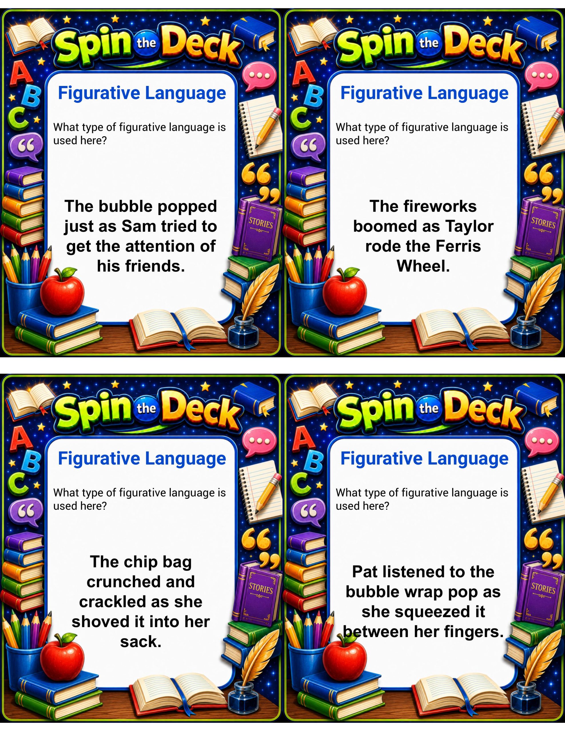 Spin the Deck – Figurative Language | Literary Devices and Reading Comprehension Cards