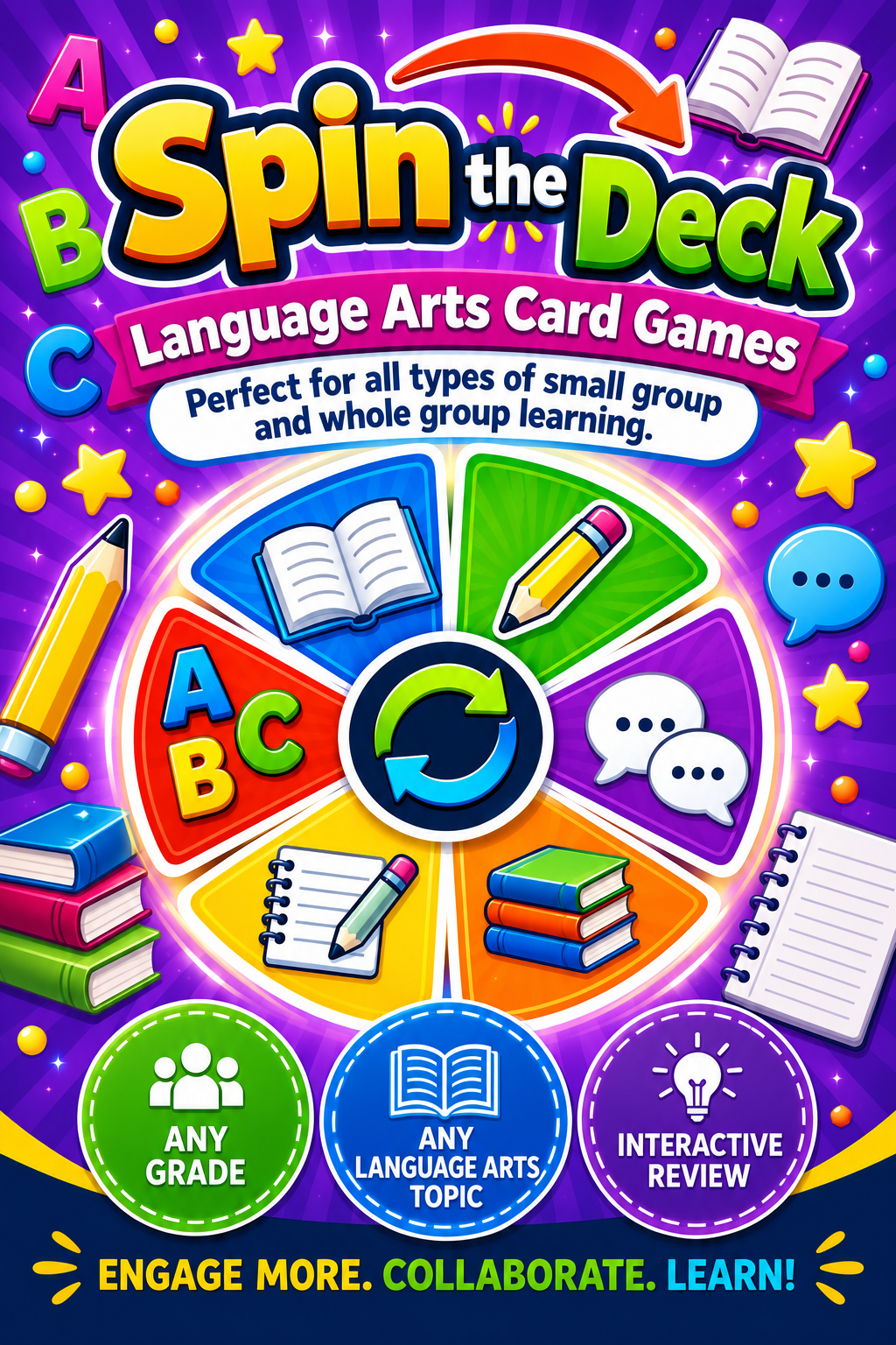 Spin the Deck – Word Parts | Prefixes, Suffixes & Root Words Vocabulary Cards cover