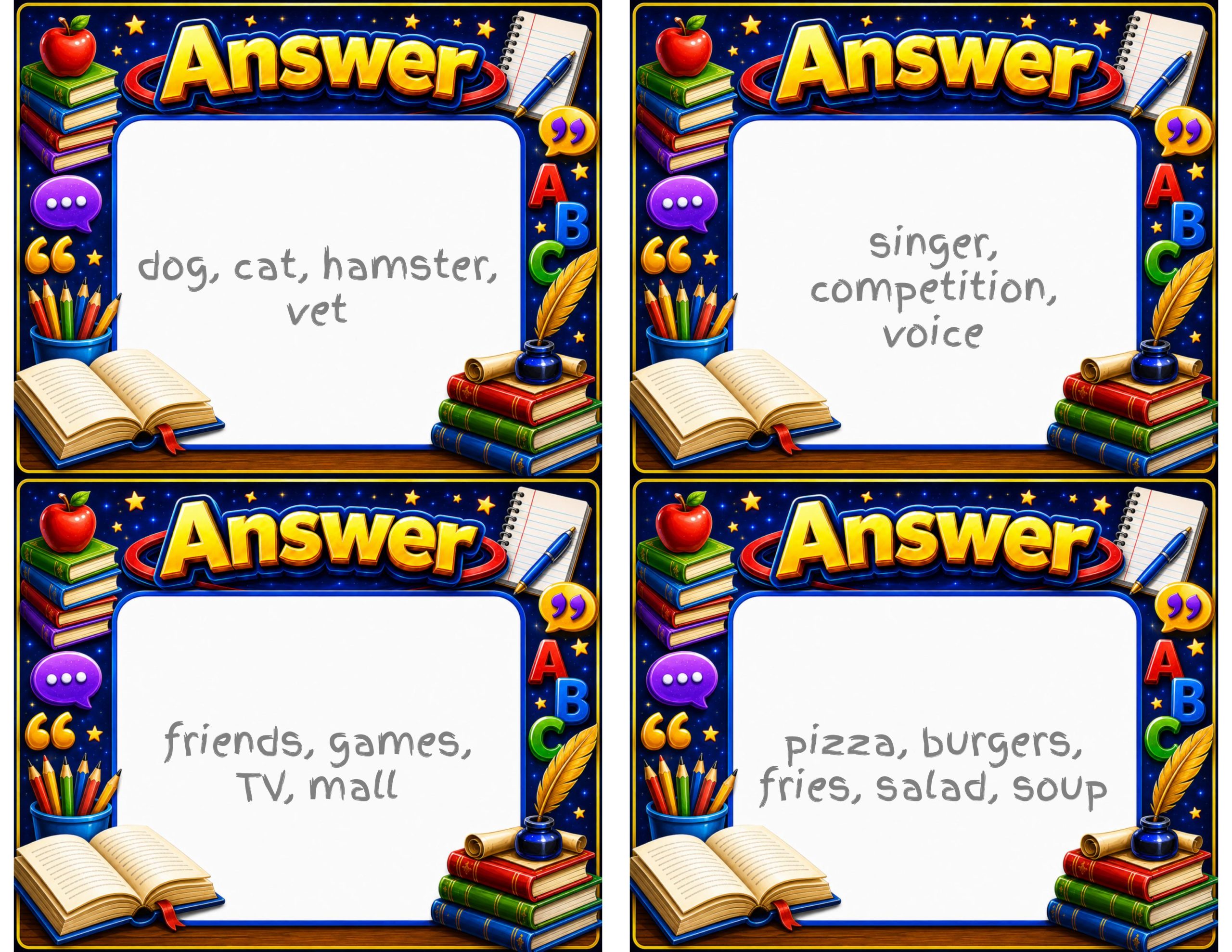 Spin the Deck – Nouns 2 Set | Parts of Speech and Grammar Identification Cards