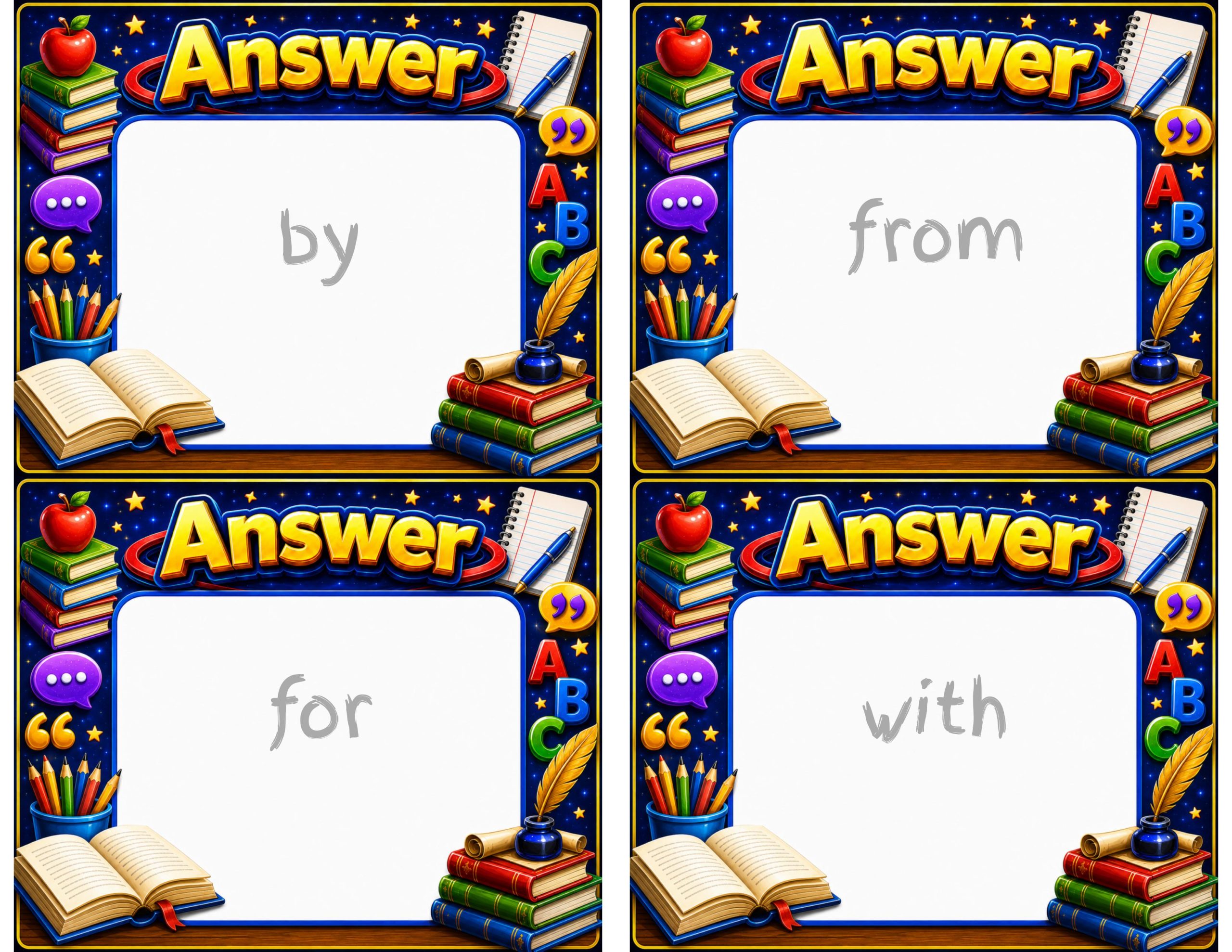 Spin the Deck: Objects of Prepositions | Prepositional Phrase Grammar Task Cards