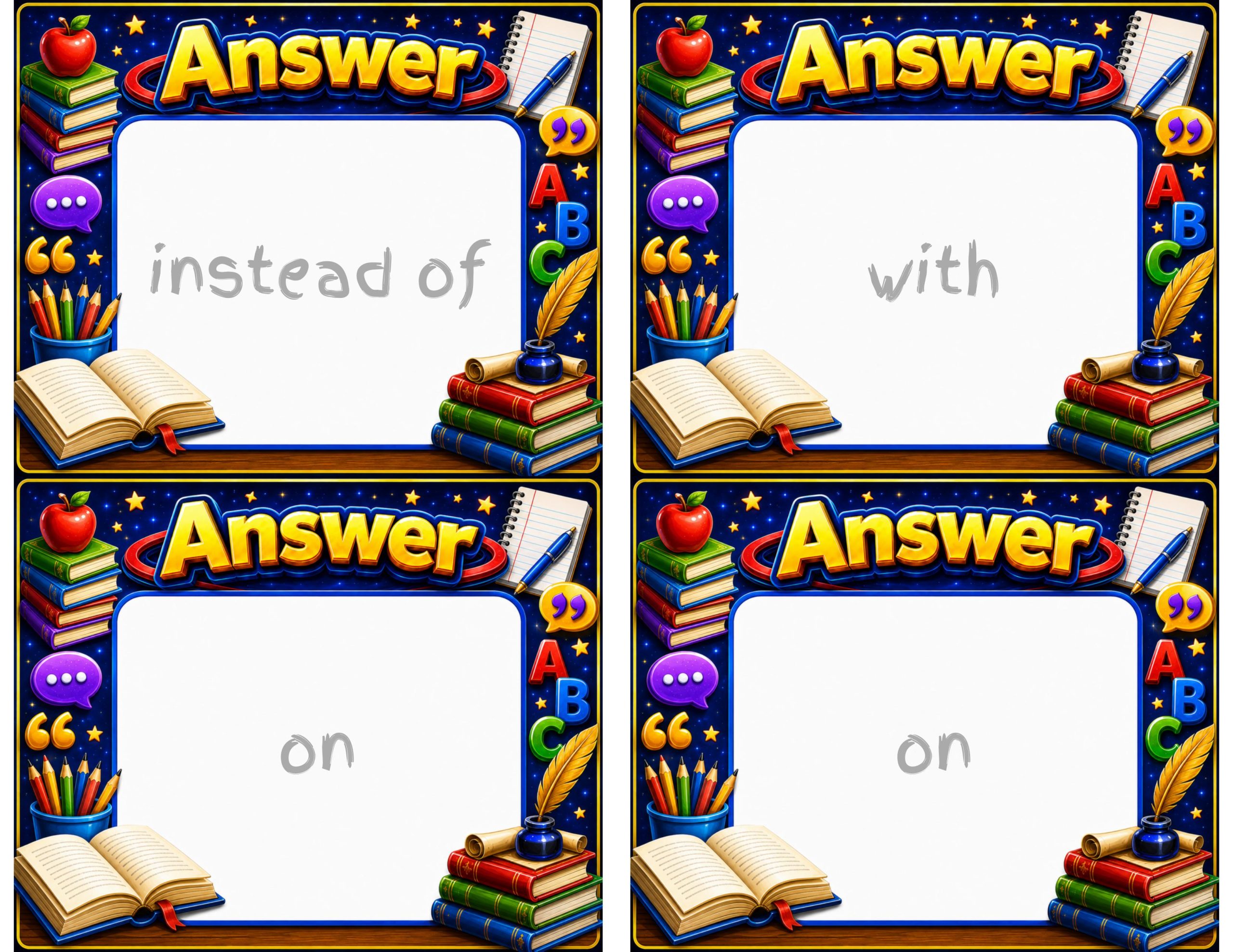 Spin the Deck – Prepositions Set 2 | Grammar and Sentence Analysis Task Cards