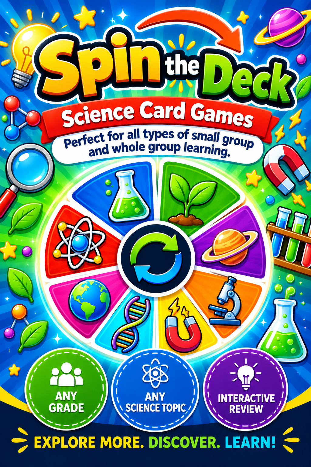 Spin the Deck – Periodic Table | Chemical Elements and Atomic Structure Science Cards cover