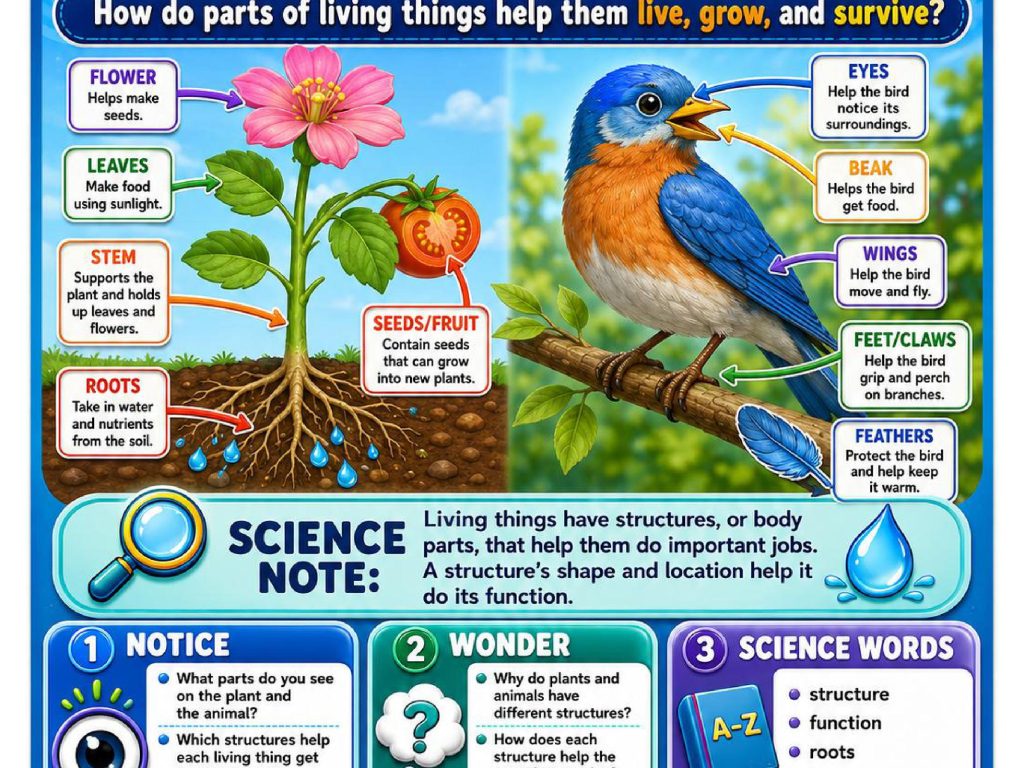 Structure of Living Things Science Concept Posters