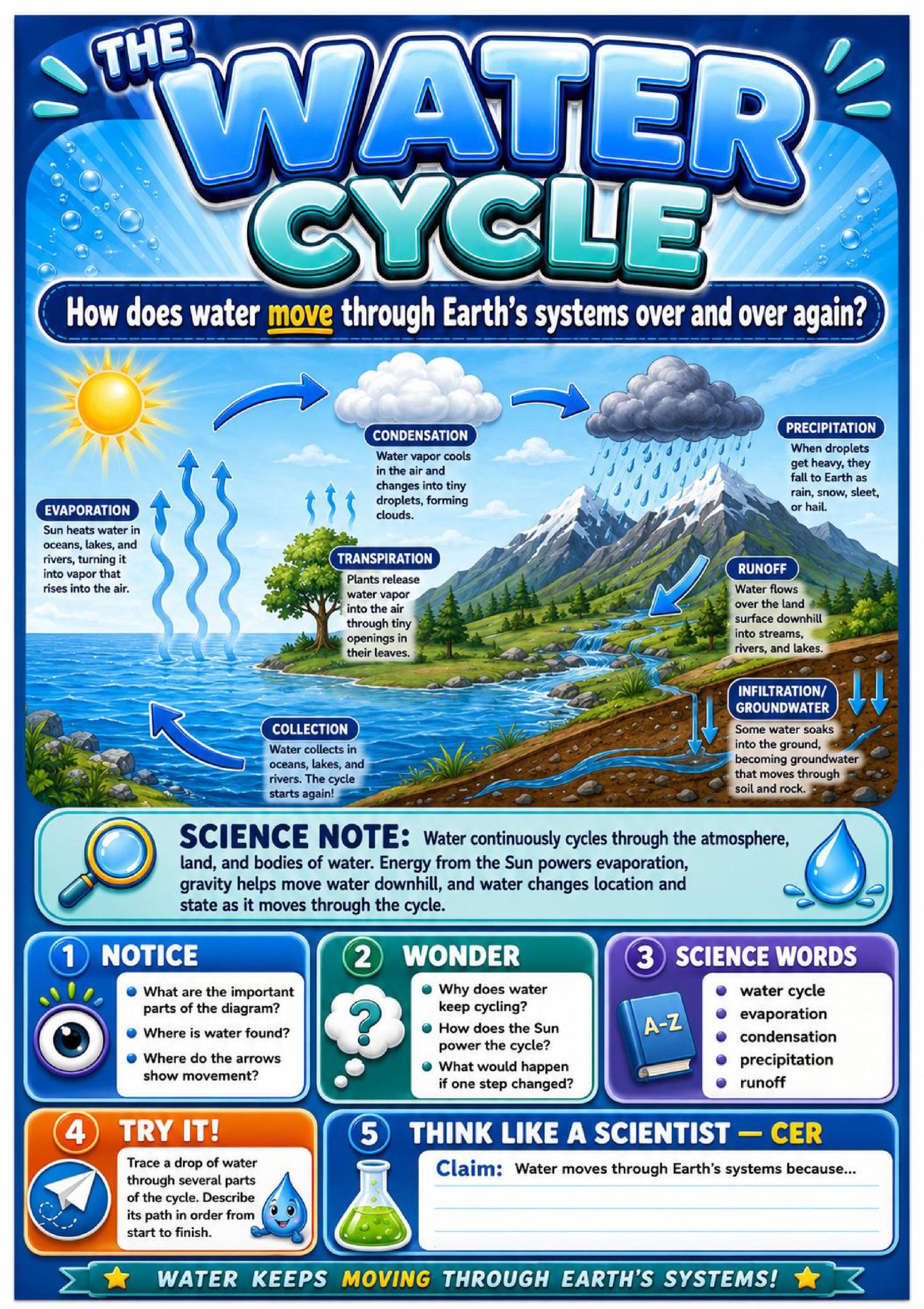 The Water Cycle Science Concept Posters cover