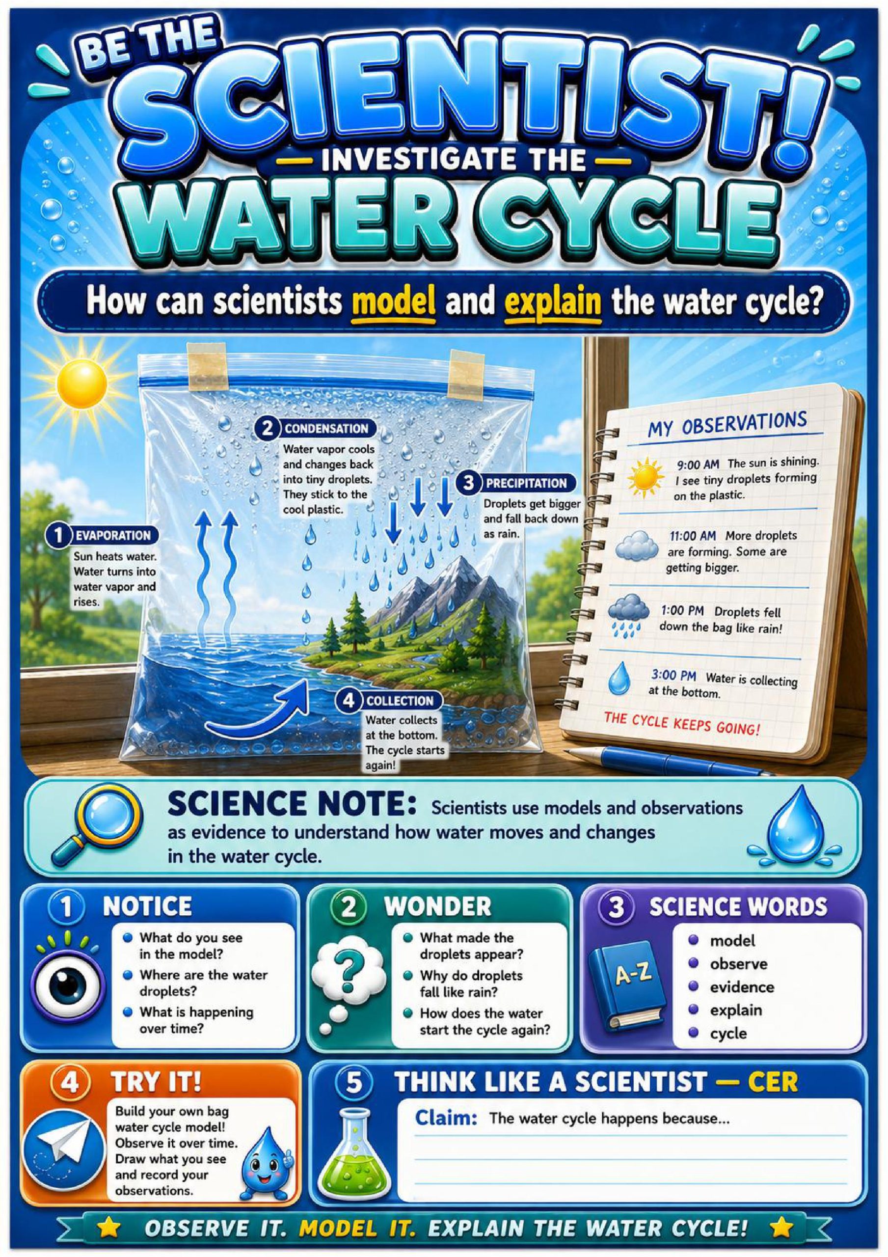 The Water Cycle Science Concept Posters