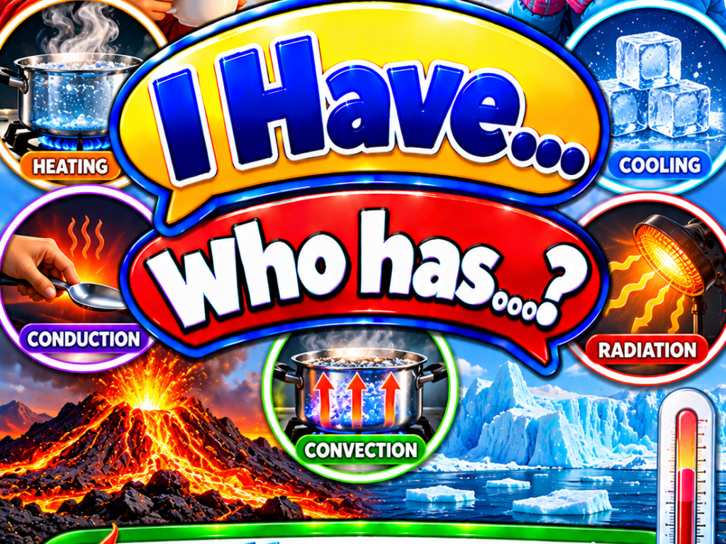 I Have... Who Has...? – Thermal Energy | 4 Interactive Science Review Games – 100 Cards