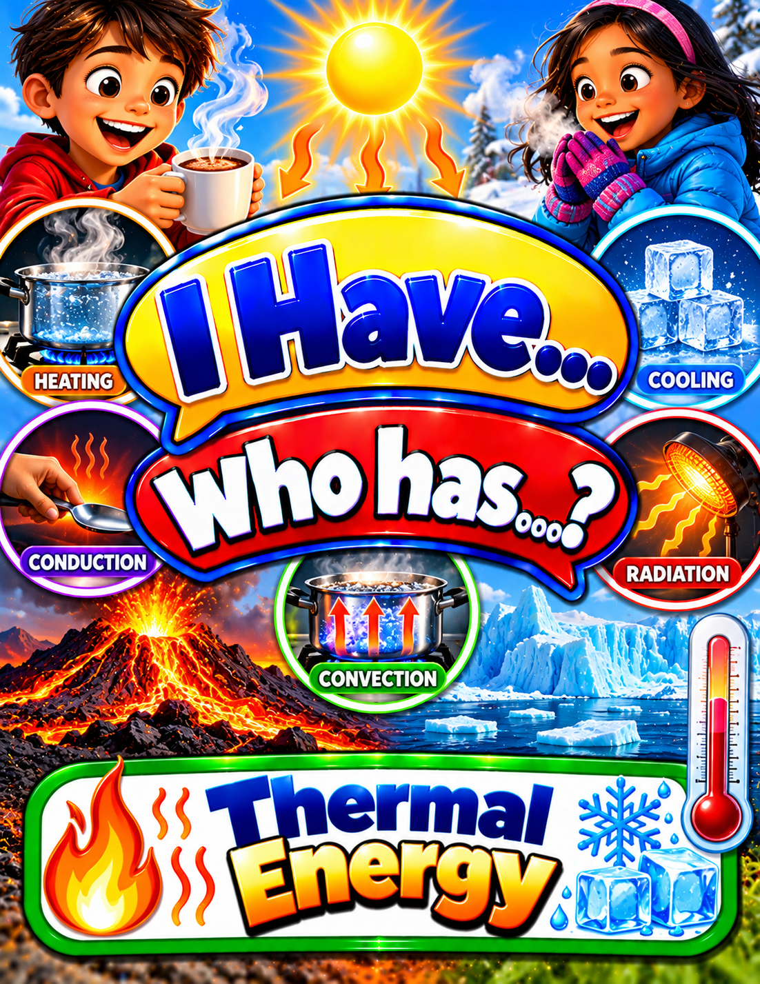 I Have... Who Has...? – Thermal Energy | 4 Interactive Science Review Games – 100 Cards cover