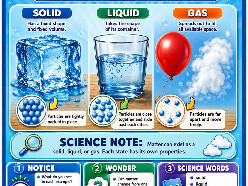 Solids, Liquids, and Gases Science Concept Posters
