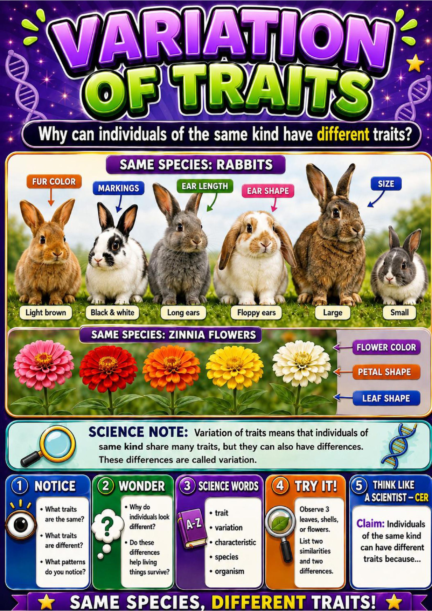 Variation of Traits Science Concept Posters cover