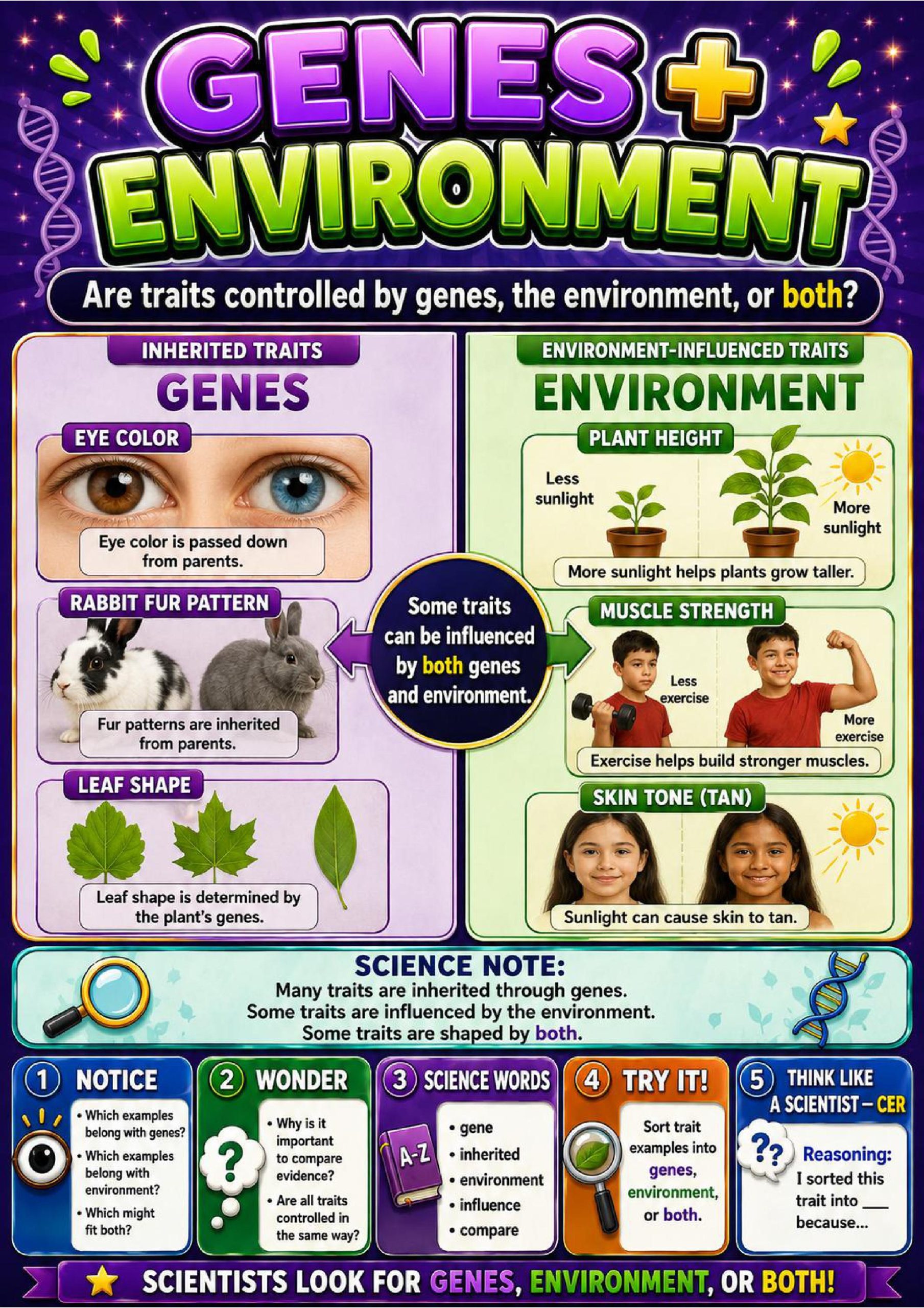Variation of Traits Science Concept Posters