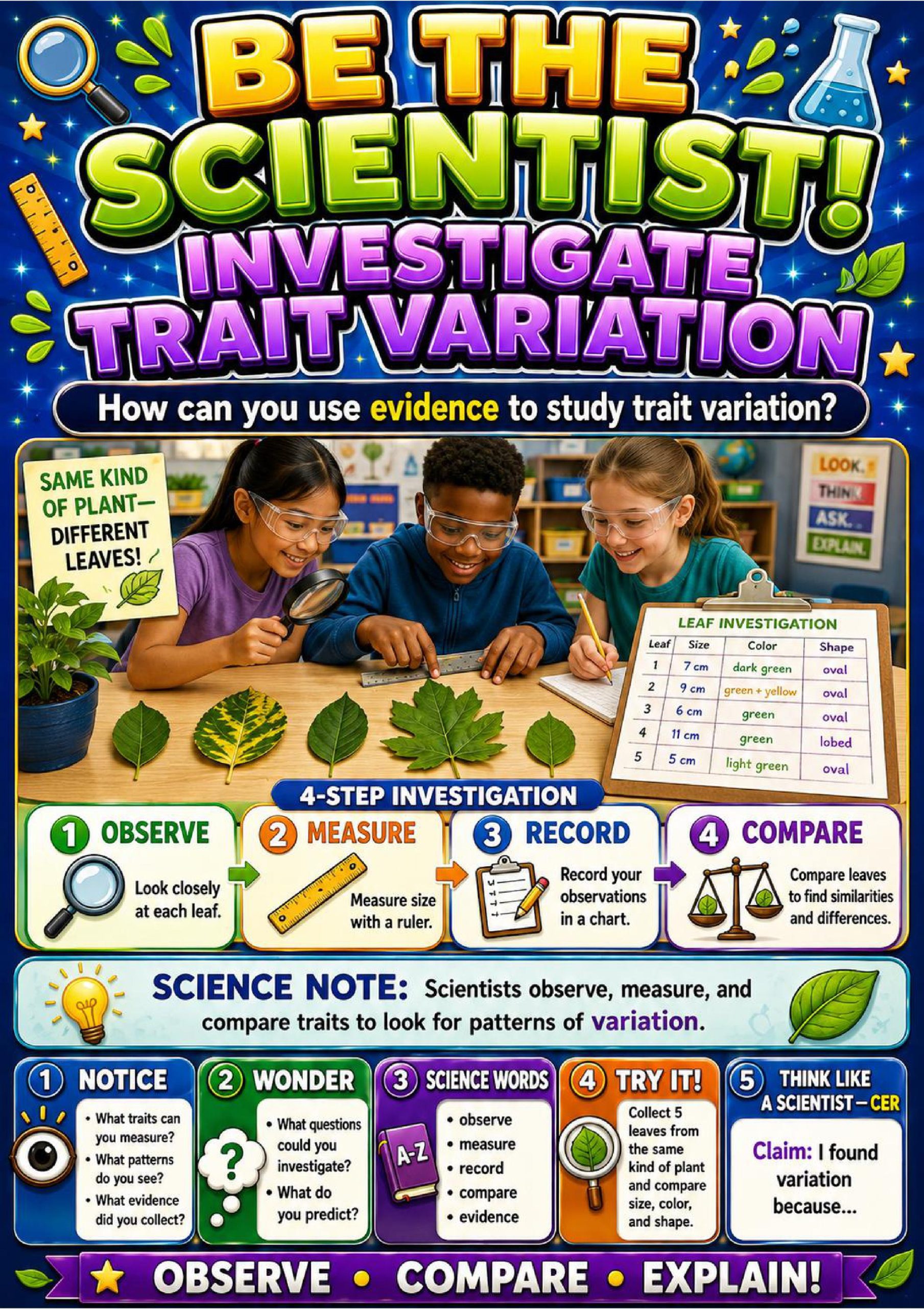 Variation of Traits Science Concept Posters