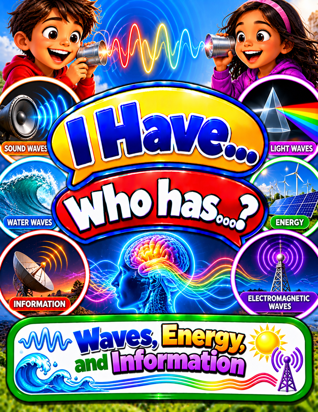I Have... Who Has...? – Waves, Energy, and Information | 4 Interactive Science Review Games – 100 Cards cover