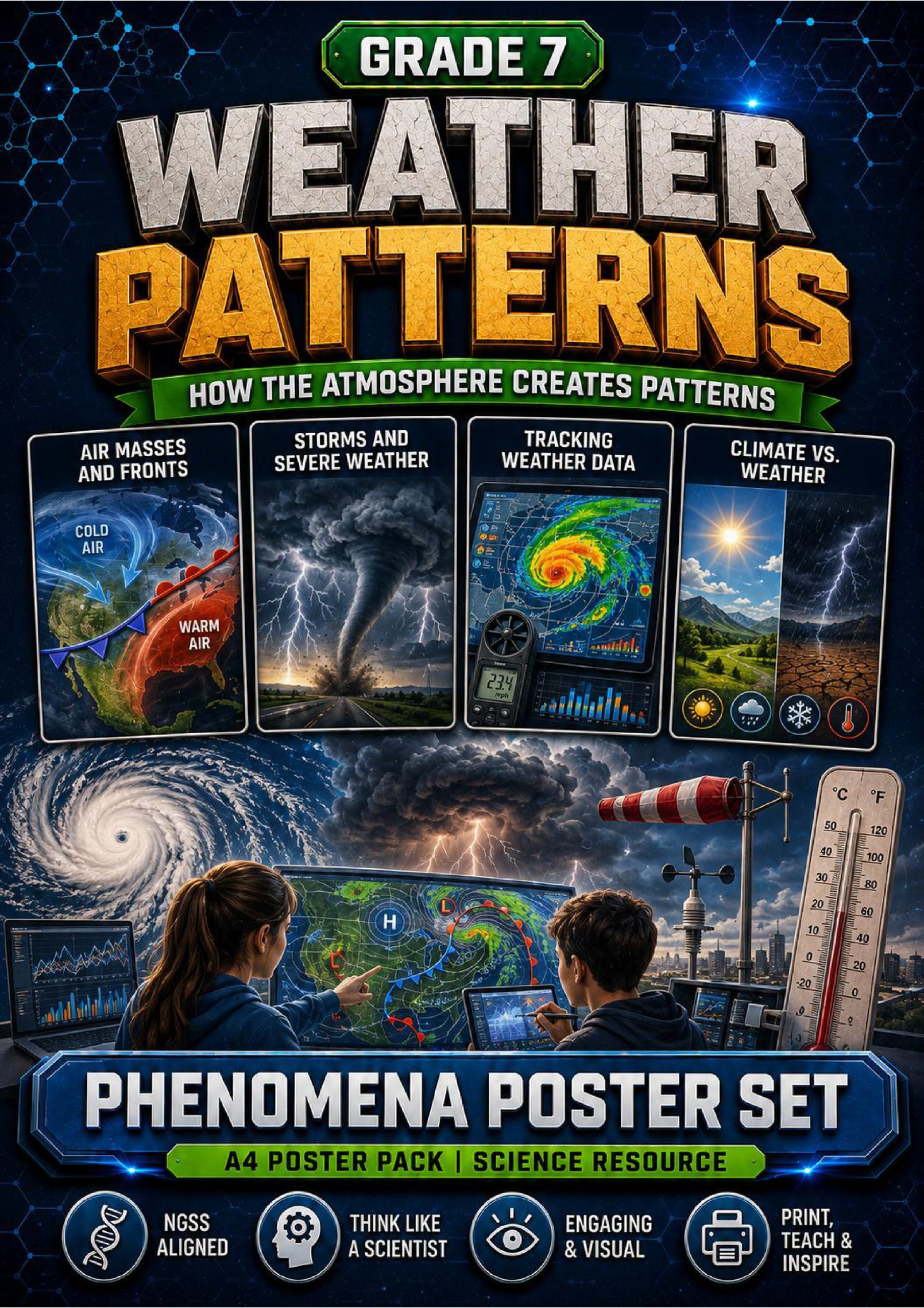 Weather Patterns Phenomena Poster Set cover