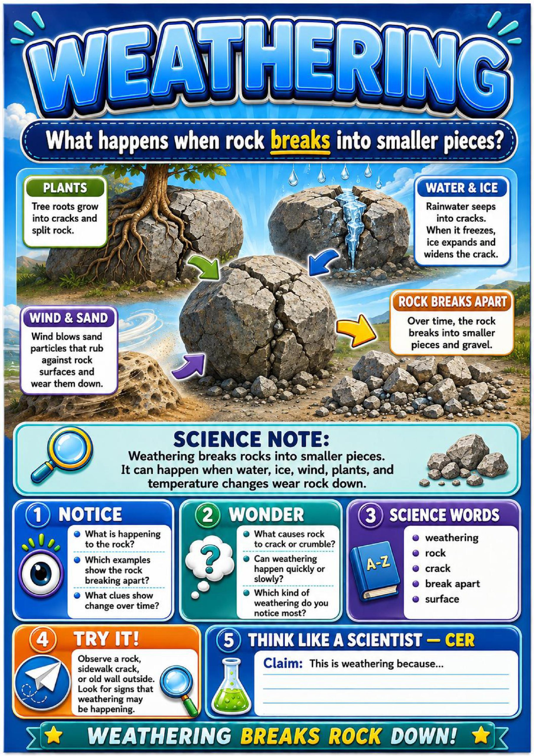 Weathering & Erosion Science Concept Posters | 6-Poster Classroom Set cover