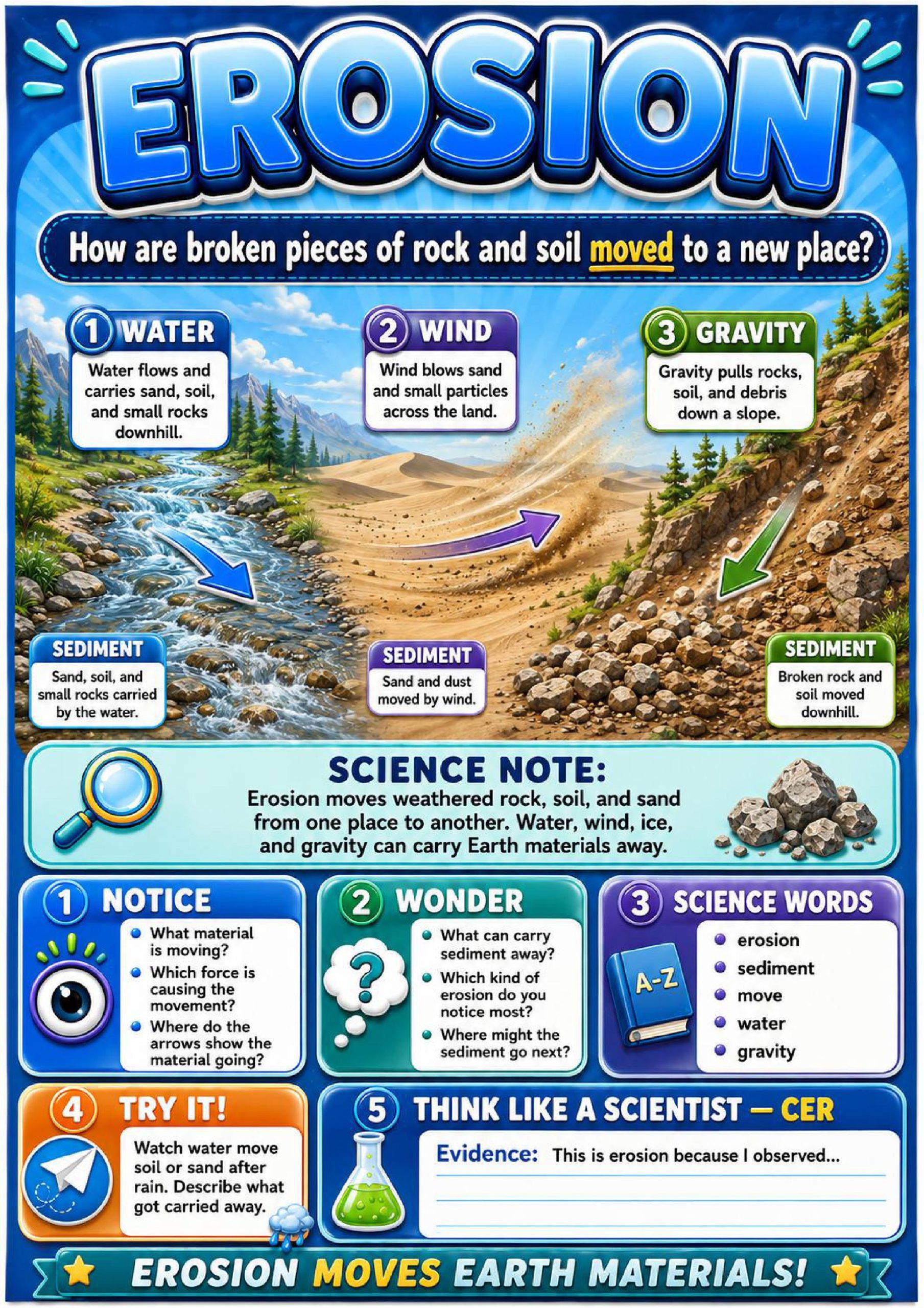 Weathering & Erosion Science Concept Posters | 6-Poster Classroom Set